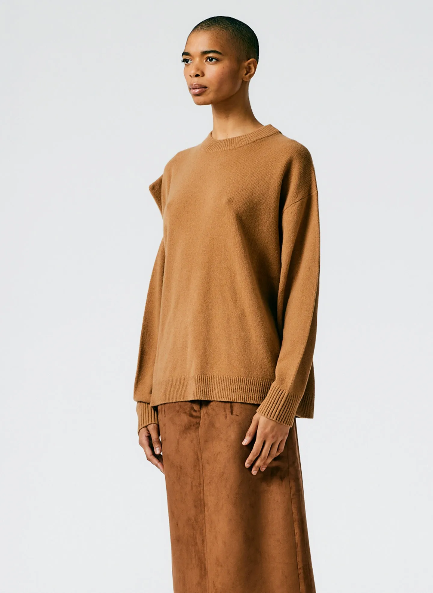 Recycled Cashmere Carre Crewneck Pullover sold by Tibi product image thumbnail 3