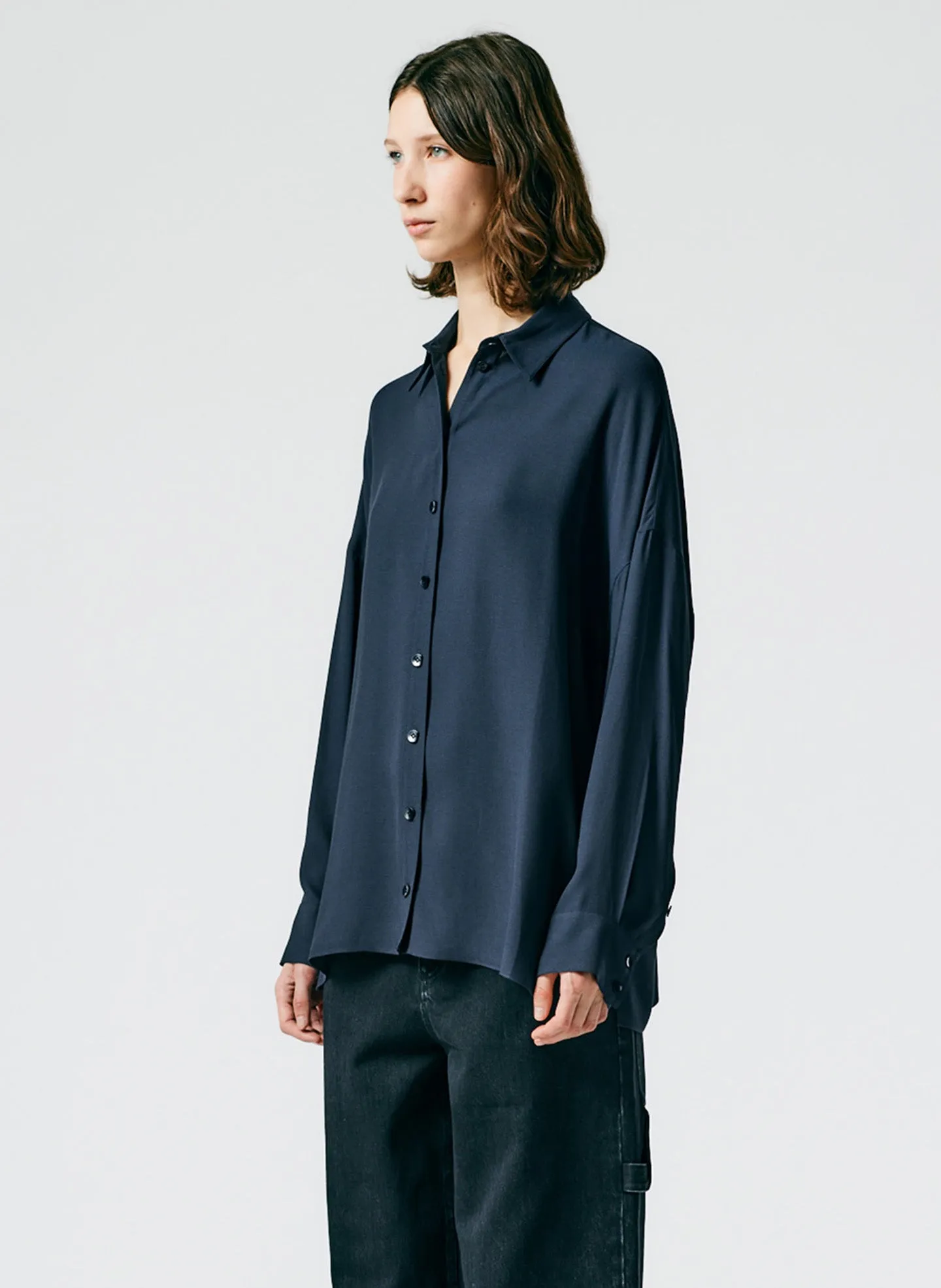 Feather Weight Eco Crepe Oversized Shirt sold by Tibi product image thumbnail 2