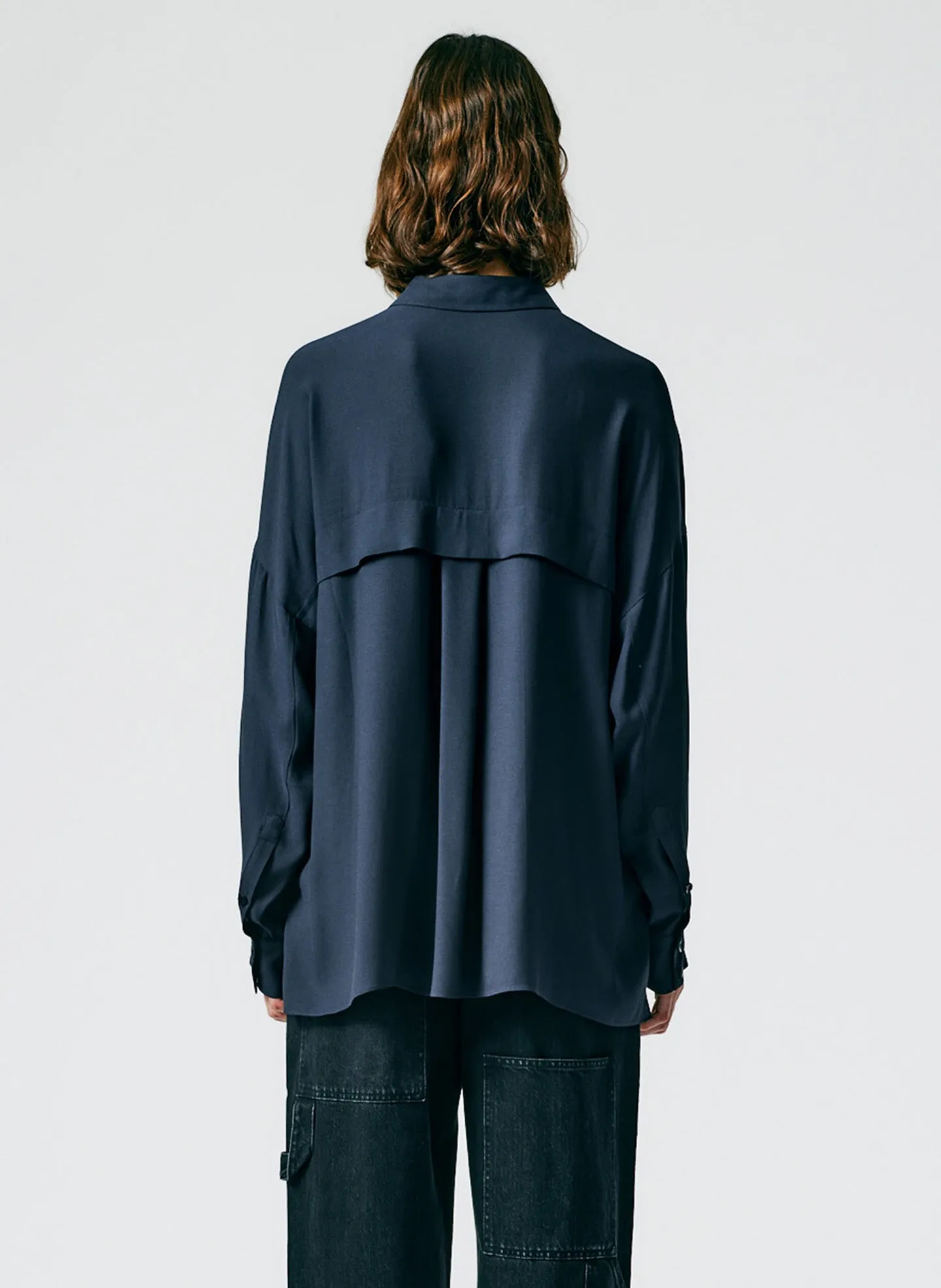 Feather Weight Eco Crepe Oversized Shirt sold by Tibi product image thumbnail 3