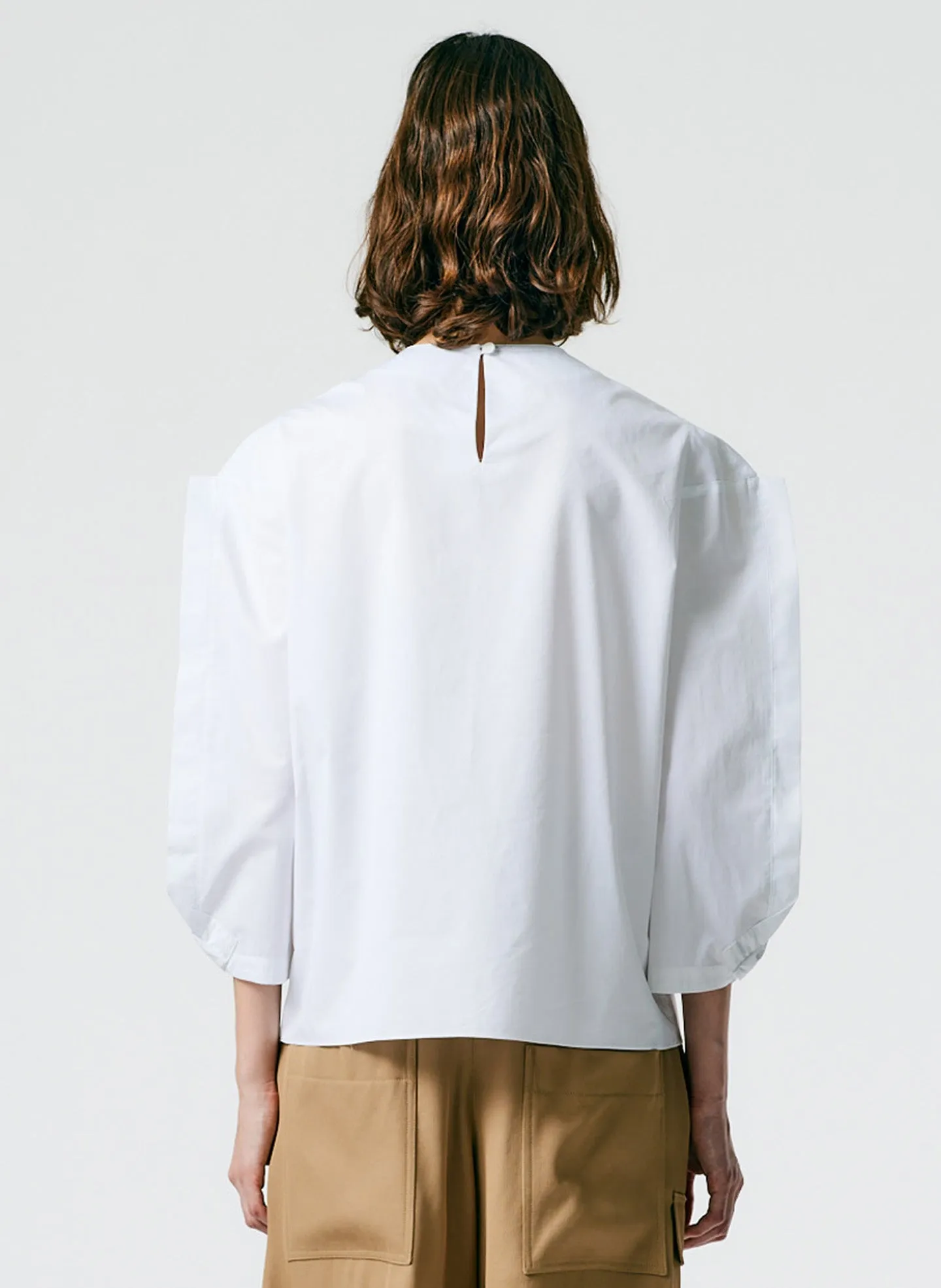 Lightweight Cotton Sateen Square Sleeve Top sold by Tibi product image thumbnail 5