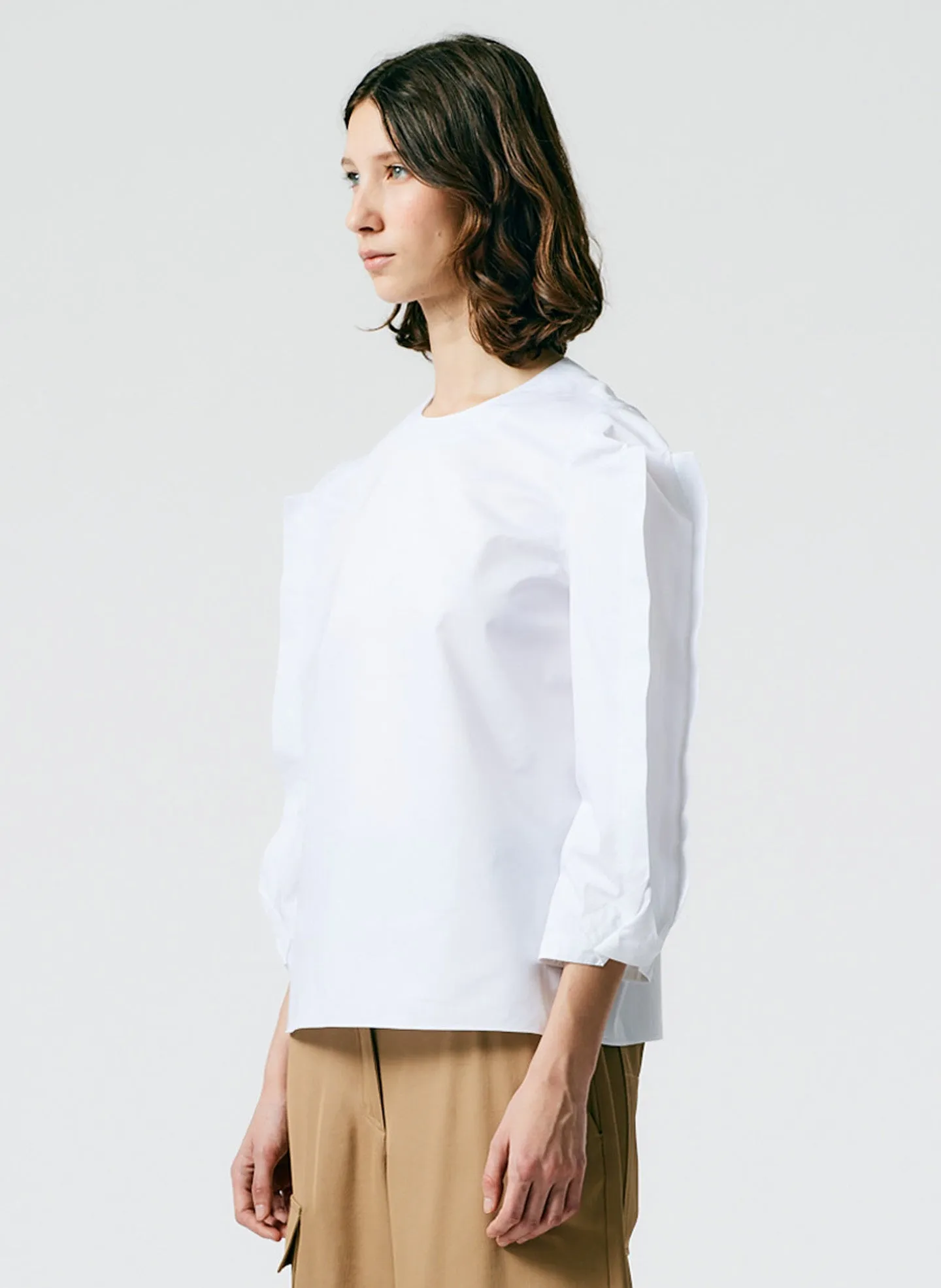 Lightweight Cotton Sateen Square Sleeve Top sold by Tibi product image thumbnail 4