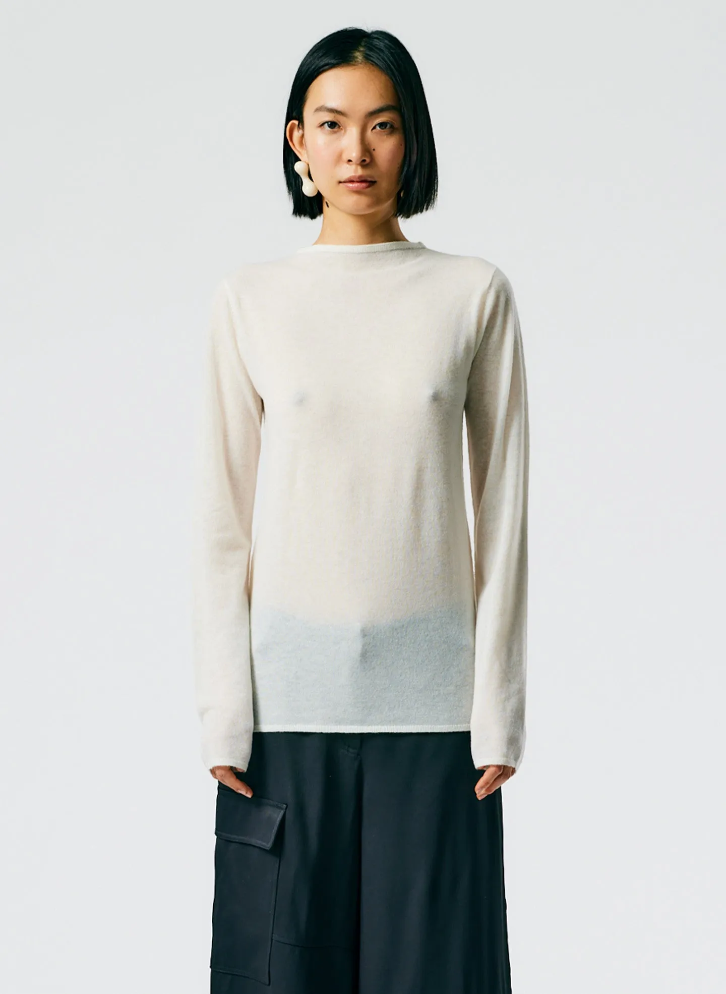 Skinlike Mercerized Wool Soft Sheer Pullover sold by Tibi