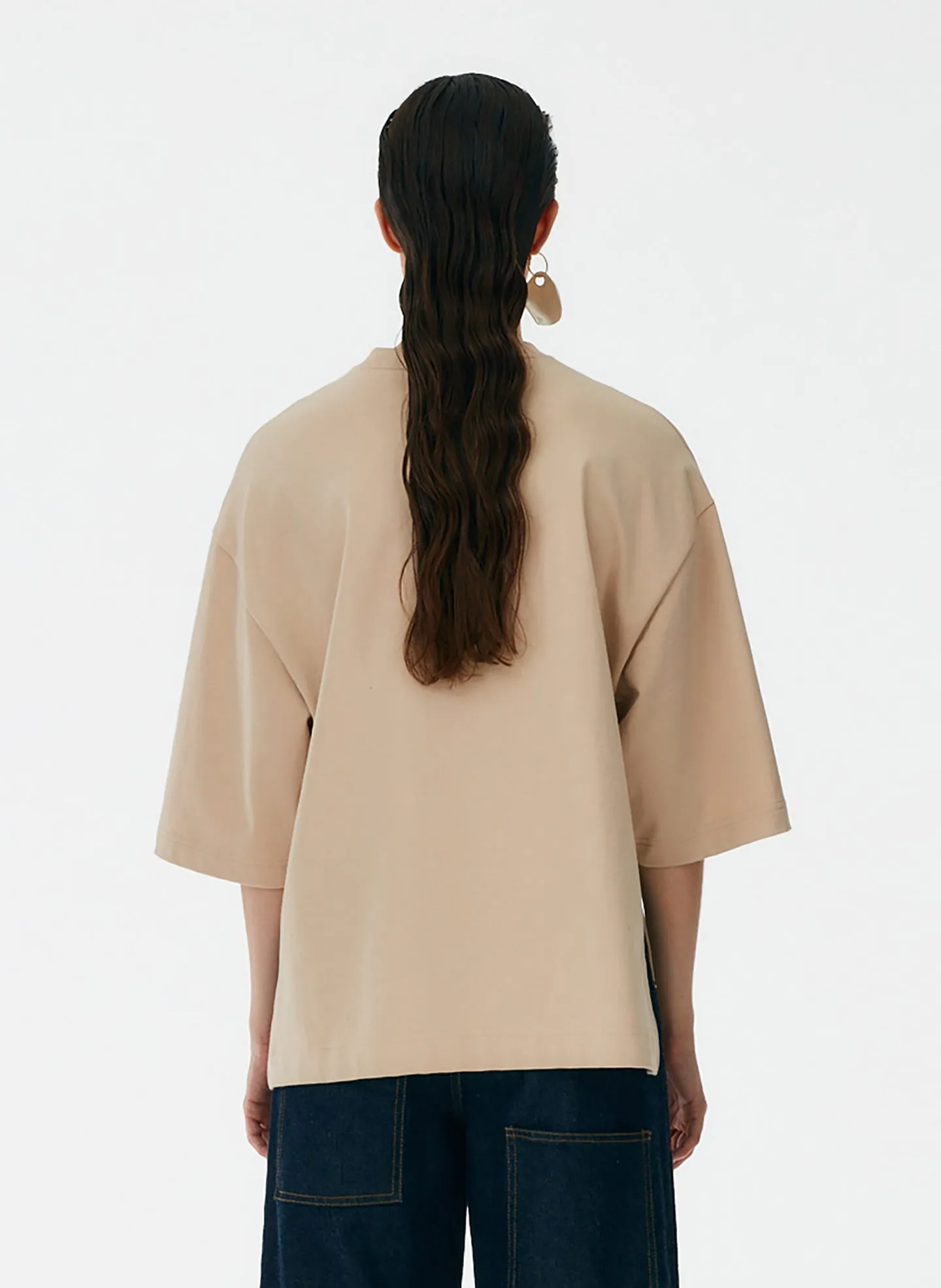Punto Milano Crew With Side Slits T-Shirt sold by Tibi product image thumbnail 3