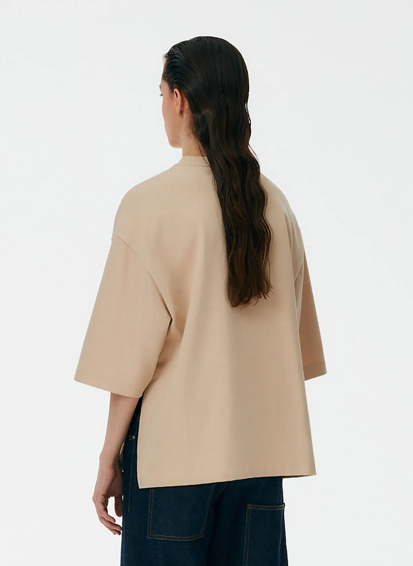 Punto Milano Crew With Side Slits T-Shirt sold by Tibi product image thumbnail 4