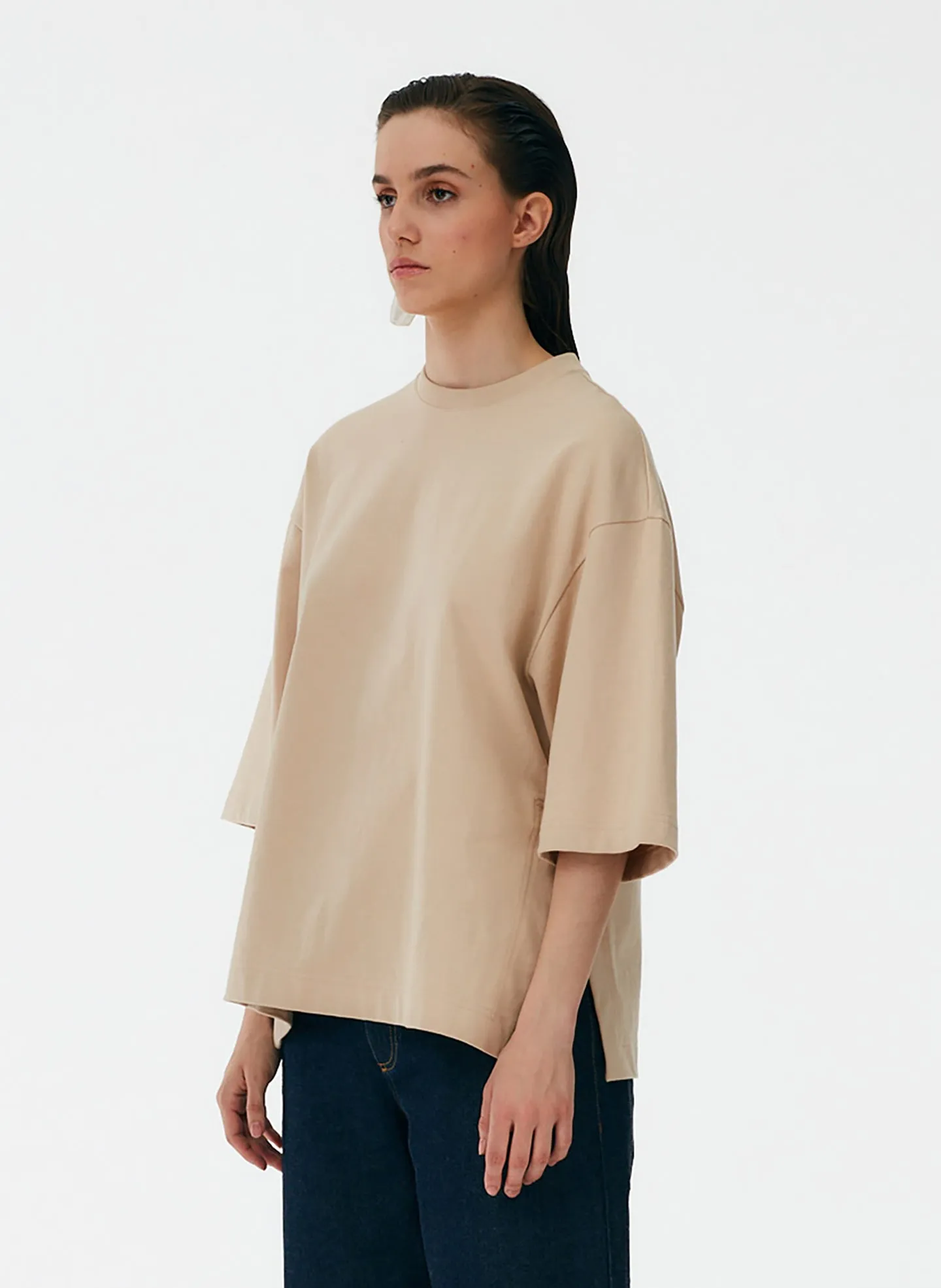 Punto Milano Crew With Side Slits T-Shirt sold by Tibi product image thumbnail 2