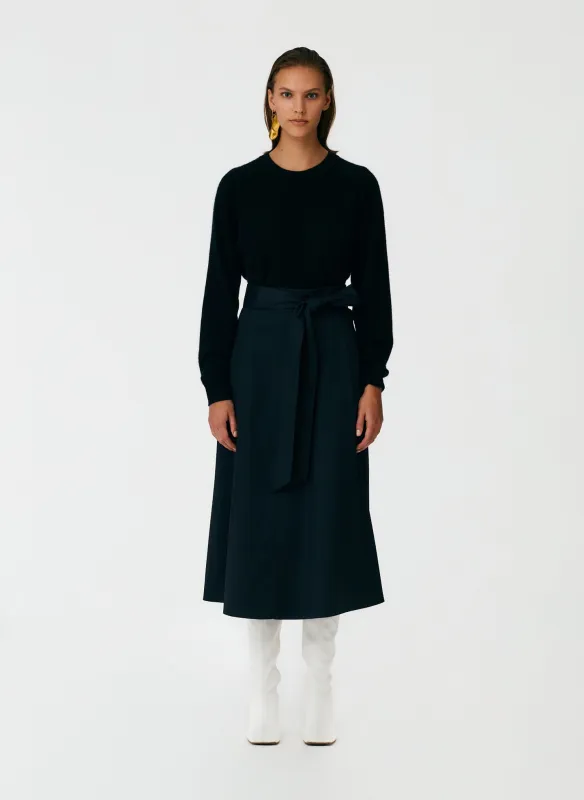 Eco Poplin Back Wrap Skirt made by Tibi