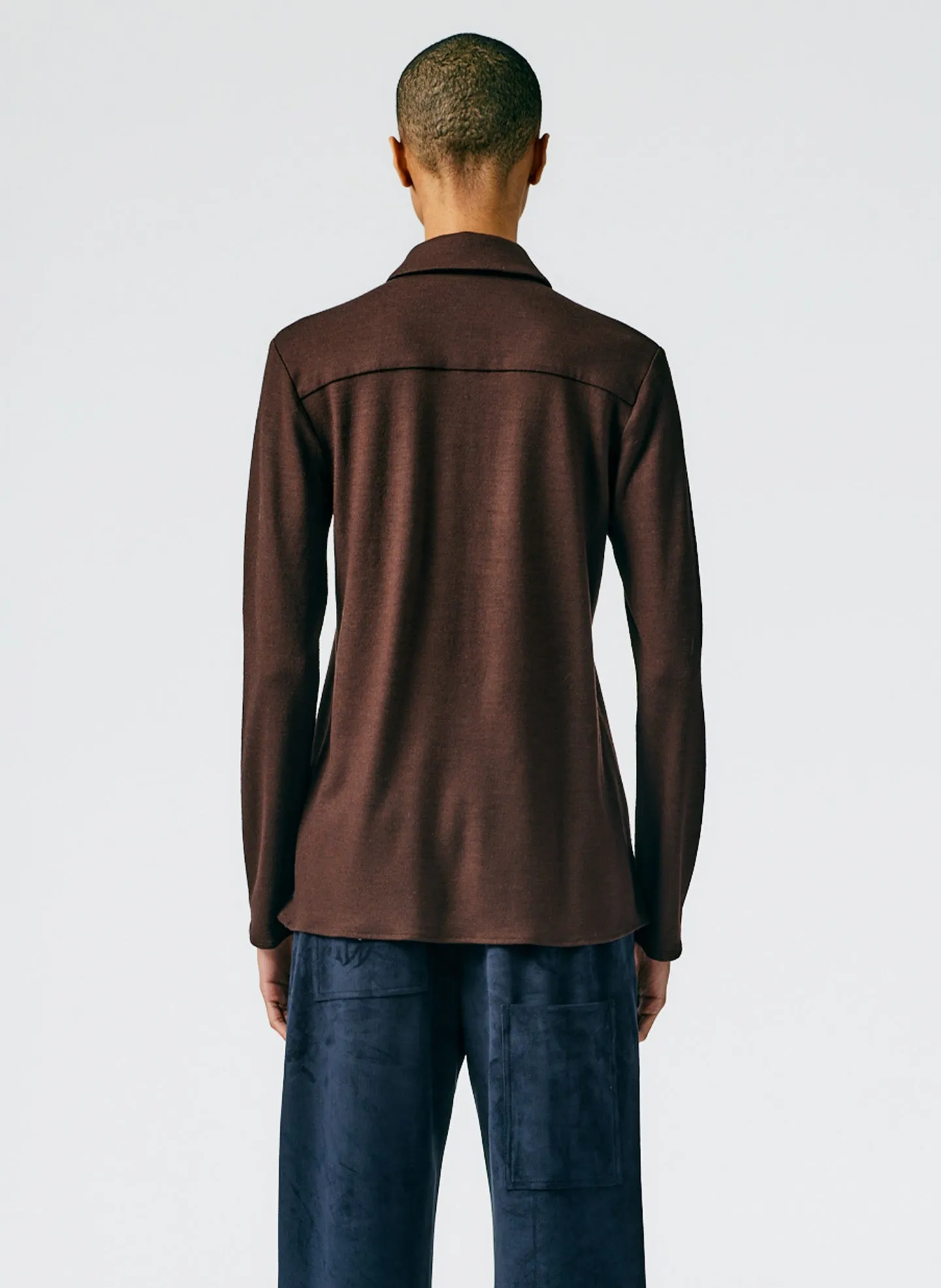 Wool Jersey Slim Shirt sold by Tibi product image thumbnail 4
