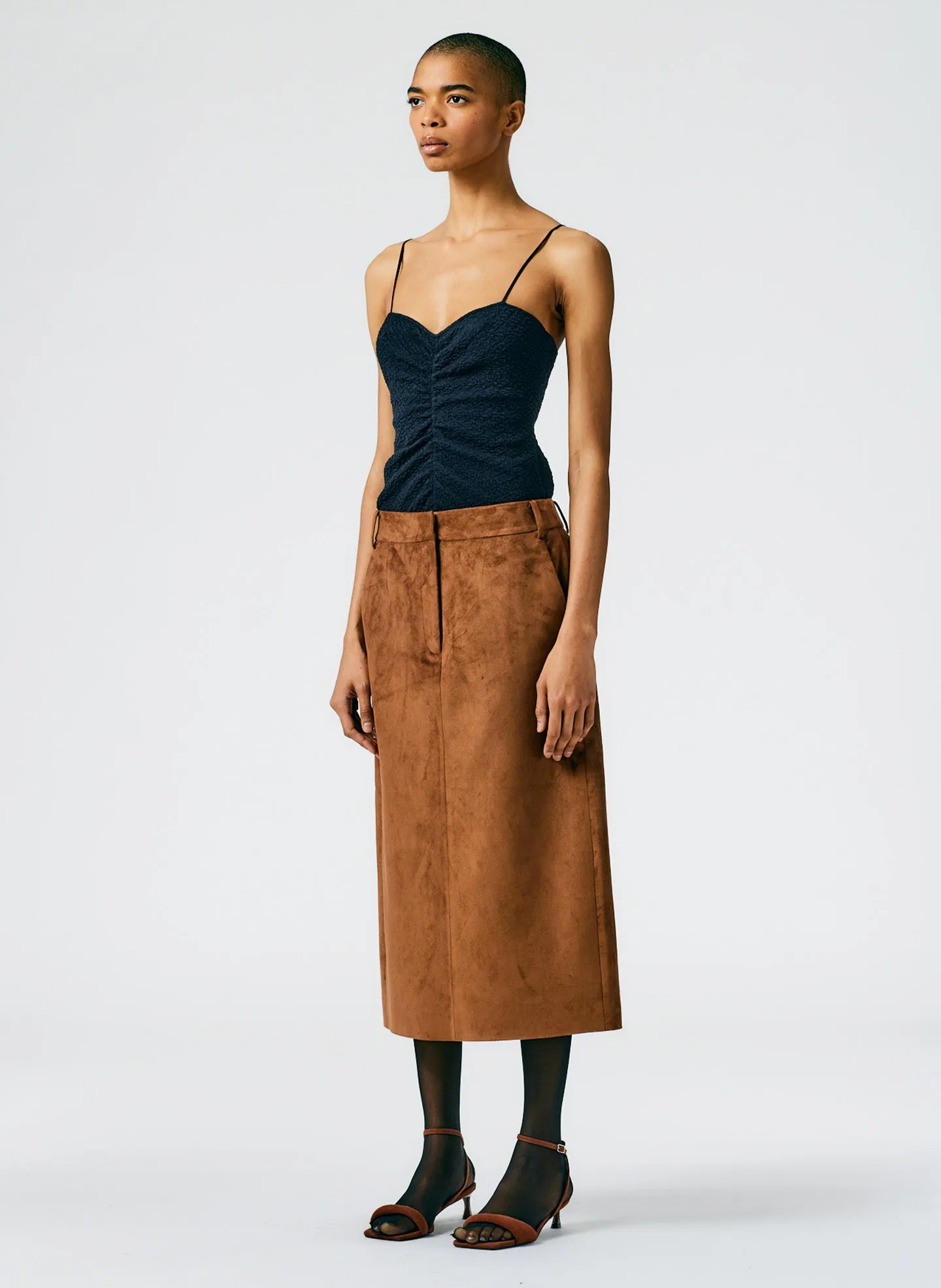 Ultrasuede Midi Trouser Skirt sold by Tibi product image thumbnail 4