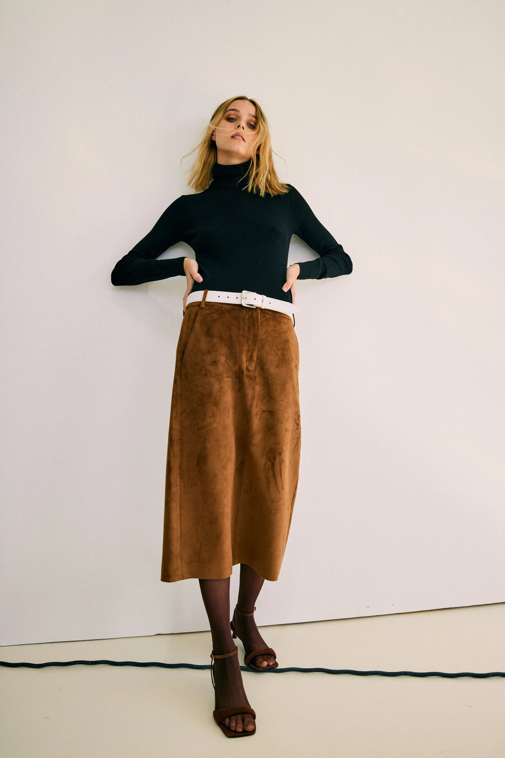 Ultrasuede Midi Trouser Skirt sold by Tibi product image thumbnail 2