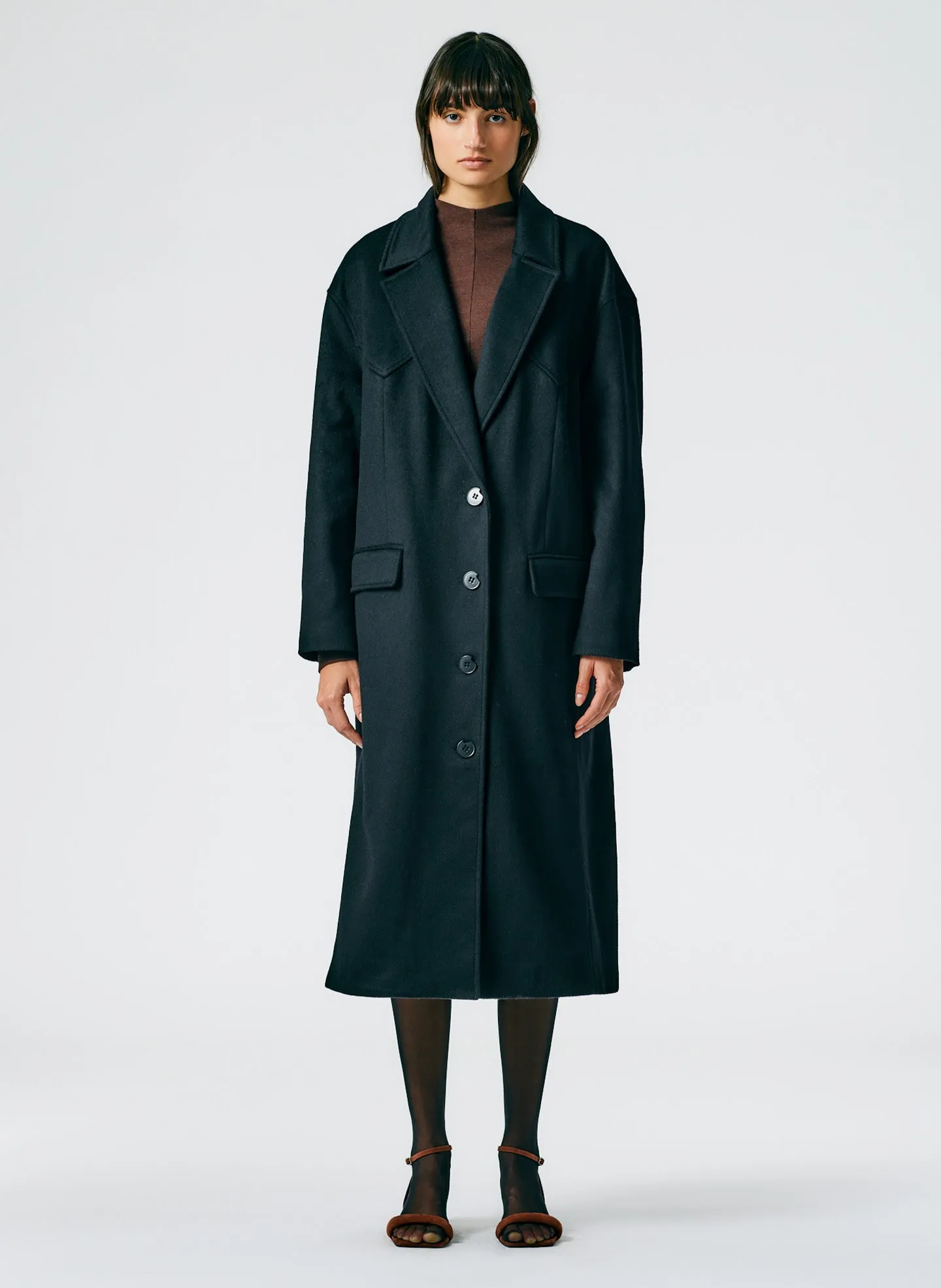 Recycled Wool Cashmere Liam Western Seamed Coat sold by Tibi product image thumbnail 5
