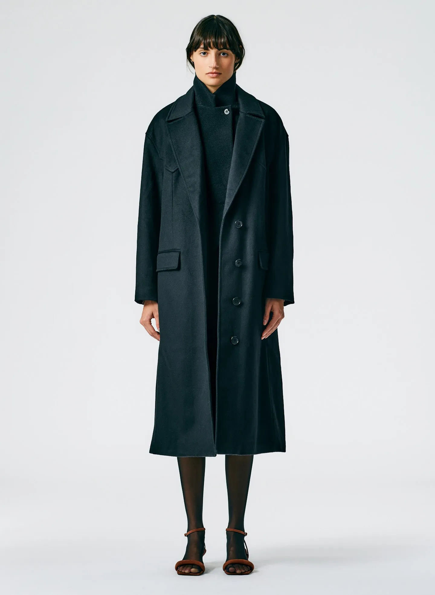 Recycled Wool Cashmere Liam Western Seamed Coat sold by Tibi product image thumbnail 2