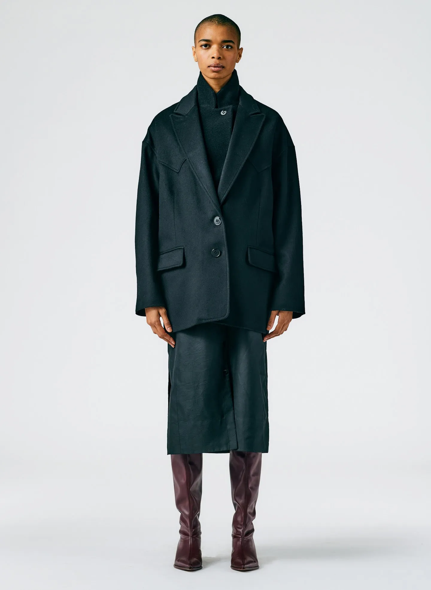 Recycled Wool Cashmere Double Collar Liam Jacket sold by Tibi product image thumbnail 5
