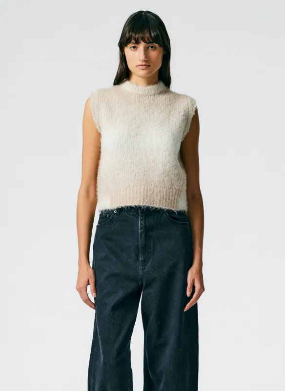 Ombre Superfine Alpaca Shrunken Cutoff Vest sold by Tibi