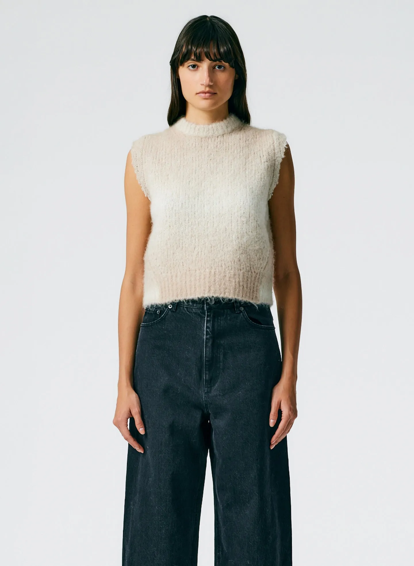 Ombre Superfine Alpaca Shrunken Cutoff Vest sold by Tibi product image thumbnail 3
