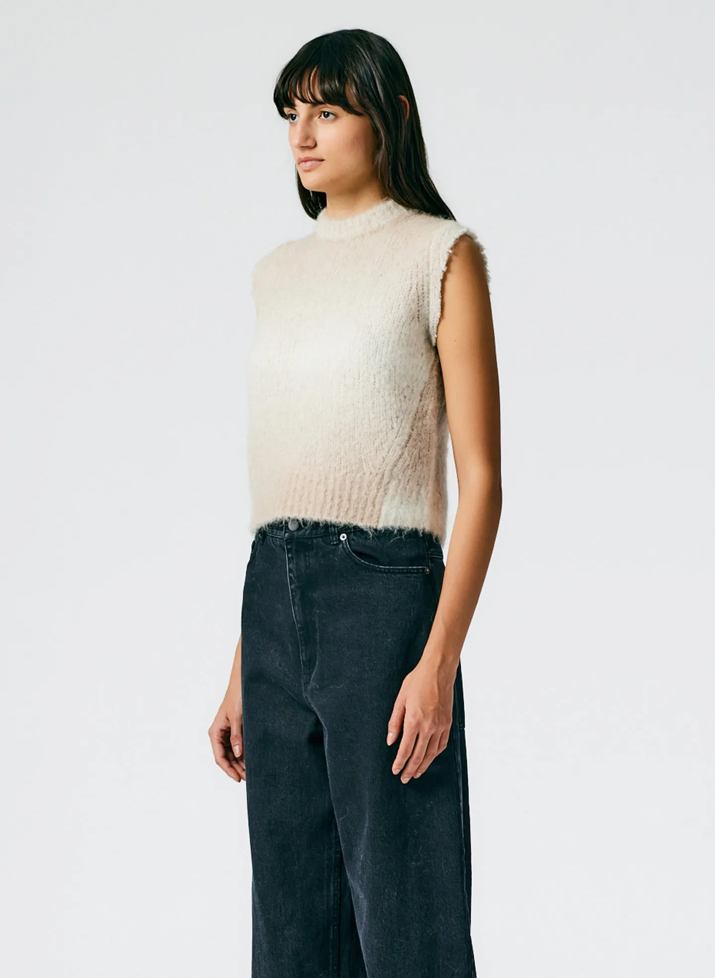 Ombre Superfine Alpaca Shrunken Cutoff Vest sold by Tibi product image thumbnail 4
