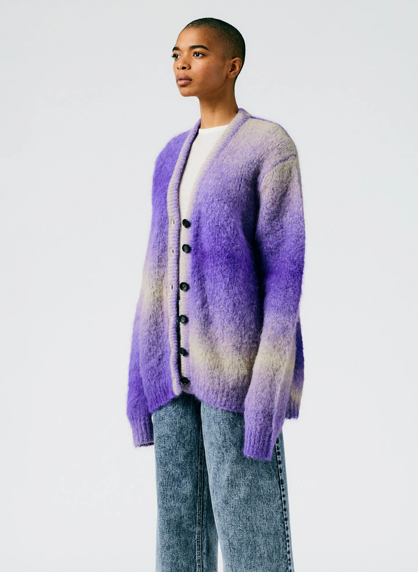 Ombre Superfine Alpaca Grandpa Cardigan sold by Tibi product image thumbnail 3