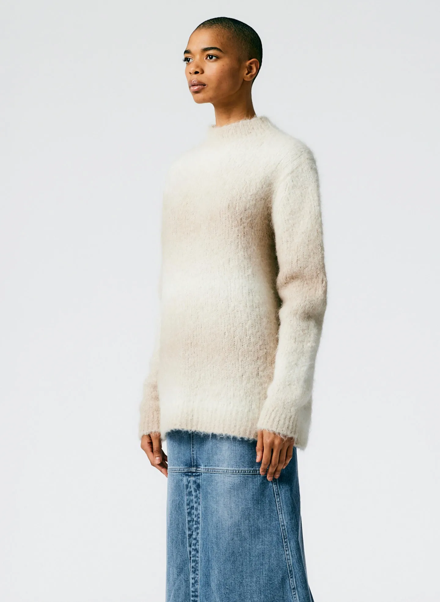 Ombre Superfine Alpaca Funnel Neck Pullover sold by Tibi product image thumbnail 4