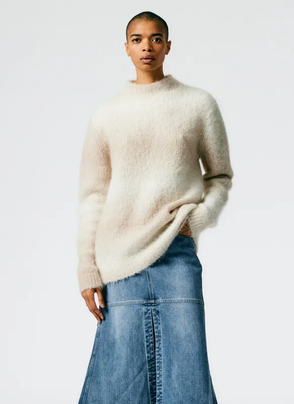 Ombre Superfine Alpaca Funnel Neck Pullover made by Tibi