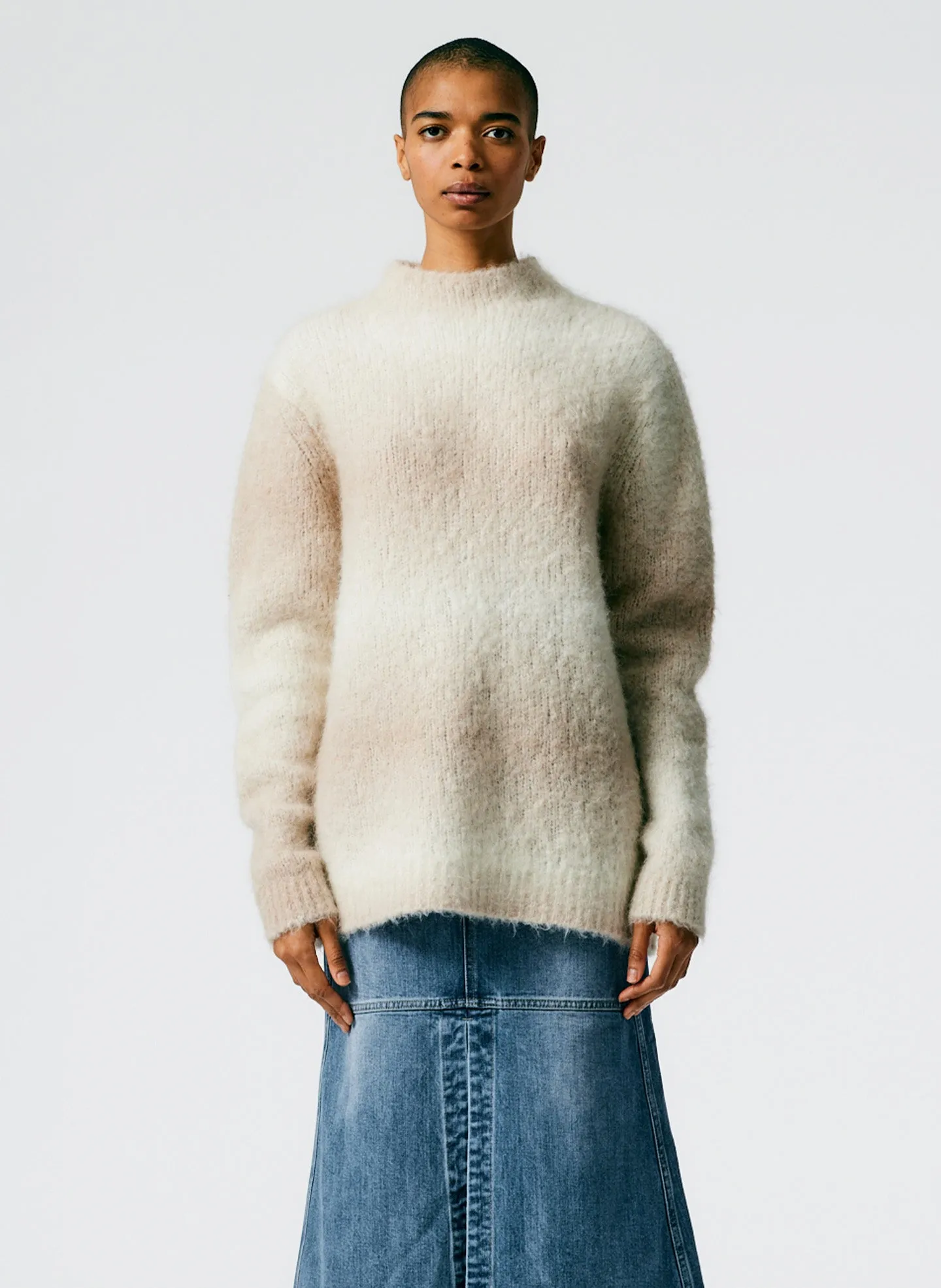 Ombre Superfine Alpaca Funnel Neck Pullover sold by Tibi product image thumbnail 3