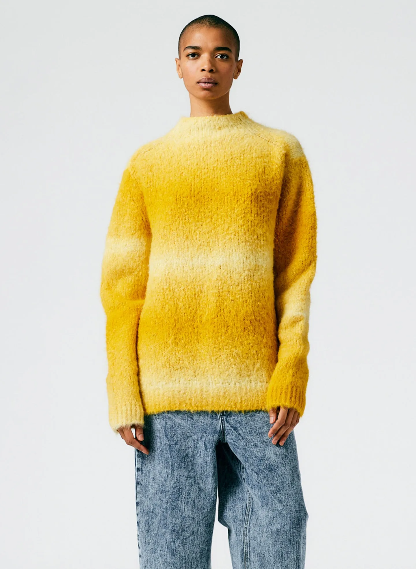 Ombre Superfine Alpaca Funnel Neck Pullover sold by Tibi