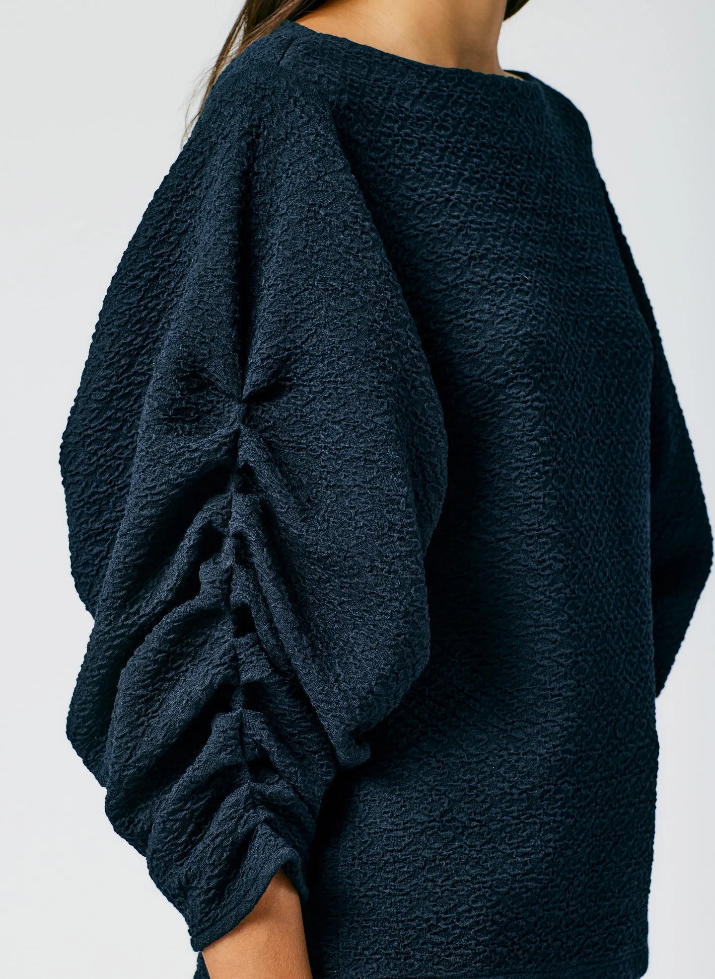 Moue Jersey Boatneck Ruched Pleat Sleeve Top sold by Tibi product image thumbnail 5