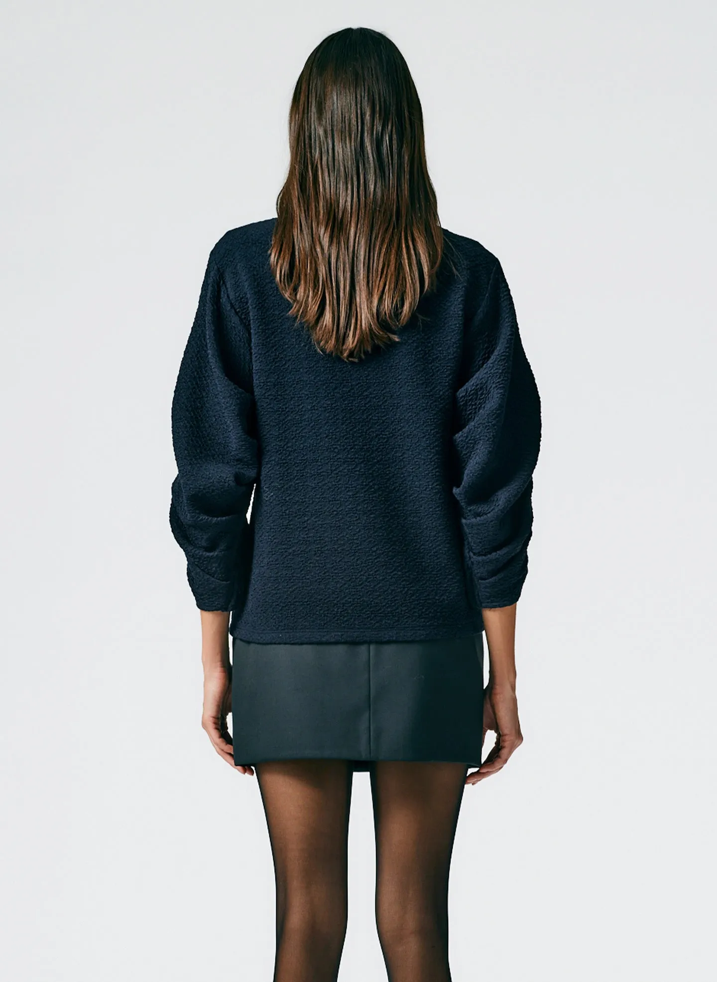 Moue Jersey Boatneck Ruched Pleat Sleeve Top sold by Tibi product image thumbnail 4