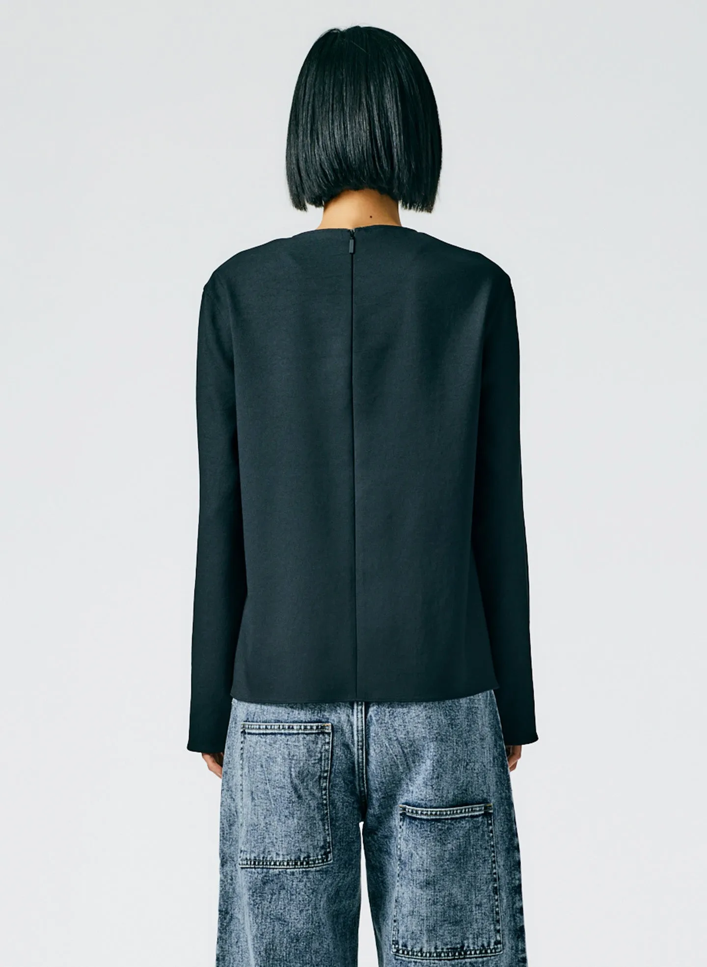 Chalky Drape Squiggly Neck Long Sleeve Top sold by Tibi product image thumbnail 4