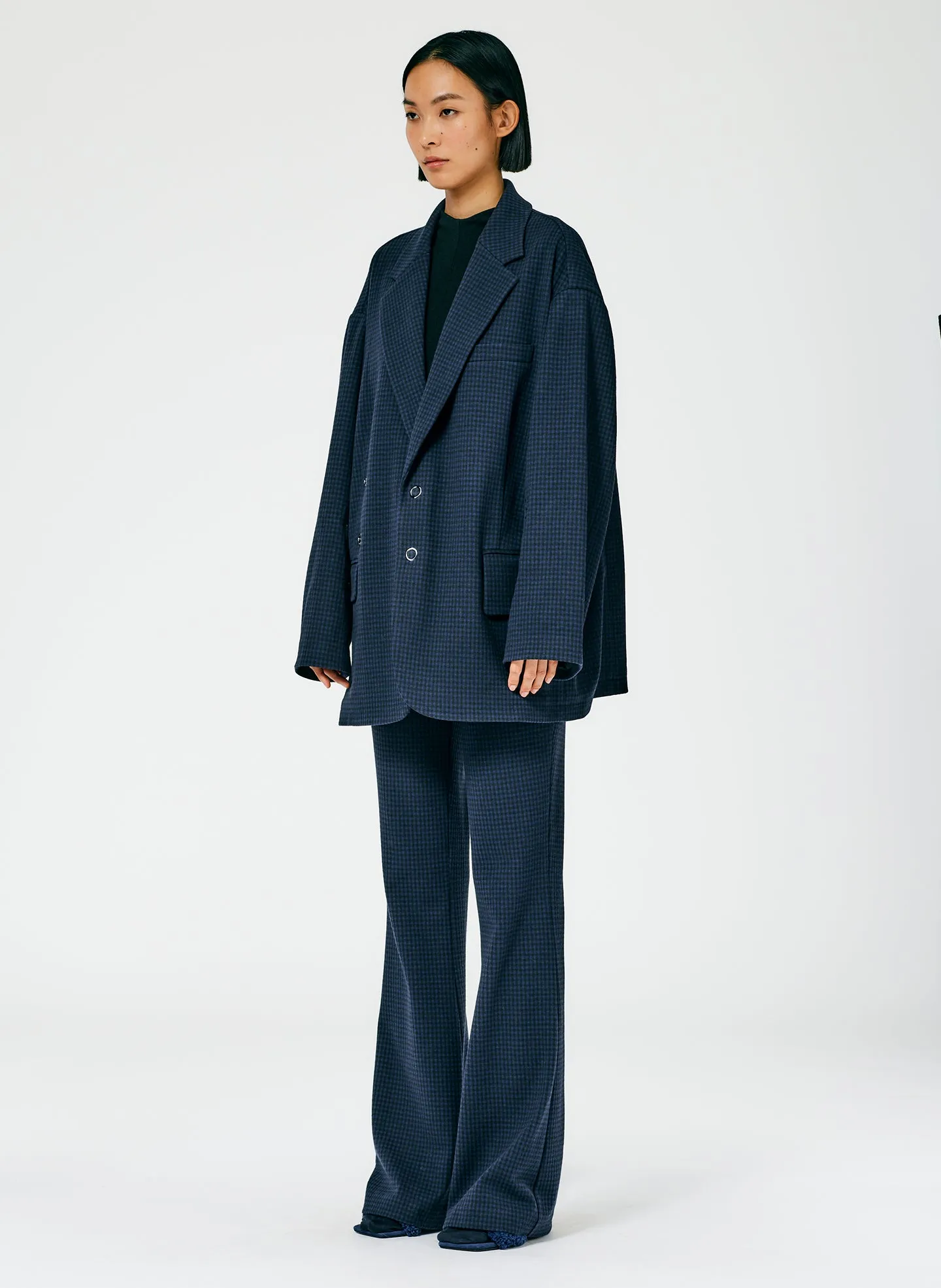 Camille Check Liam Snap Blazer sold by Tibi product image thumbnail 3