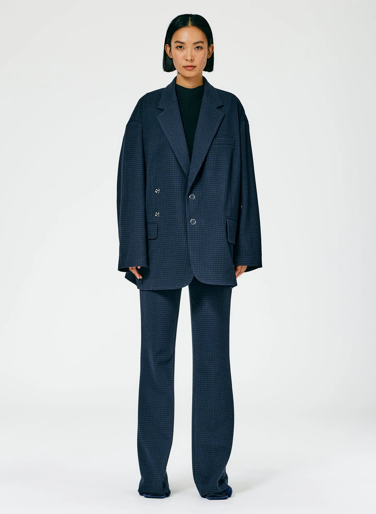 Camille Check Liam Snap Blazer sold by Tibi product image thumbnail 2