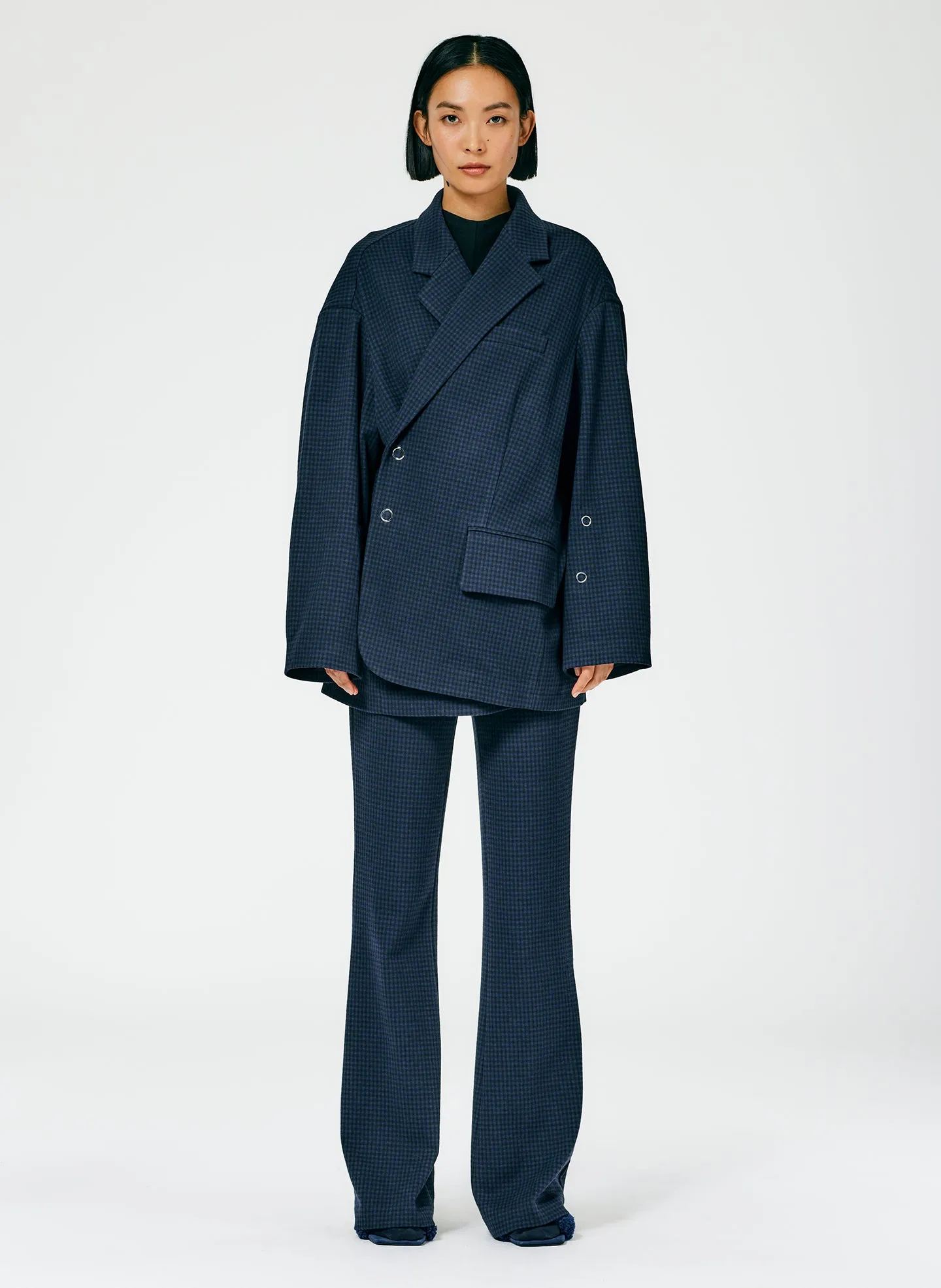 Camille Check Liam Snap Blazer sold by Tibi product image thumbnail 5