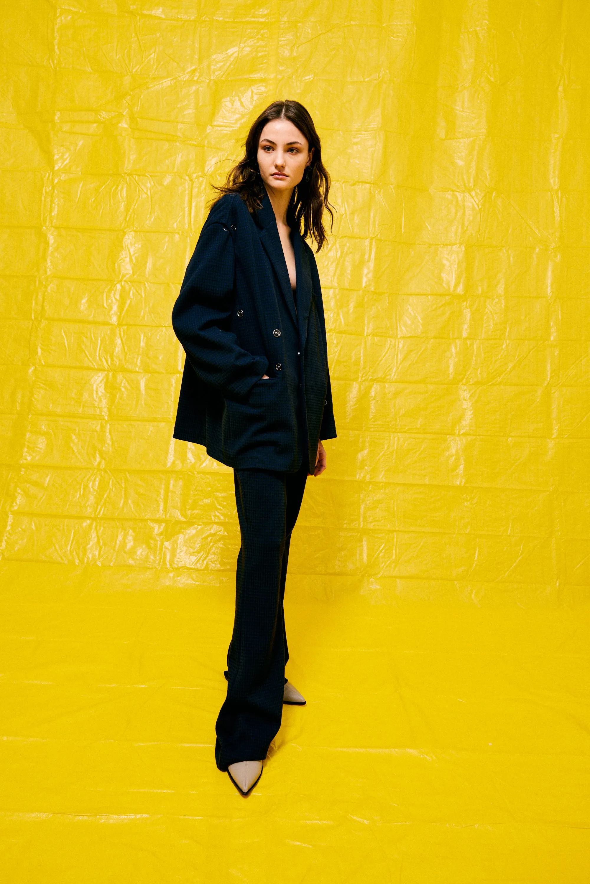 Camille Check Ali Fluid Pant sold by Tibi product image thumbnail 2