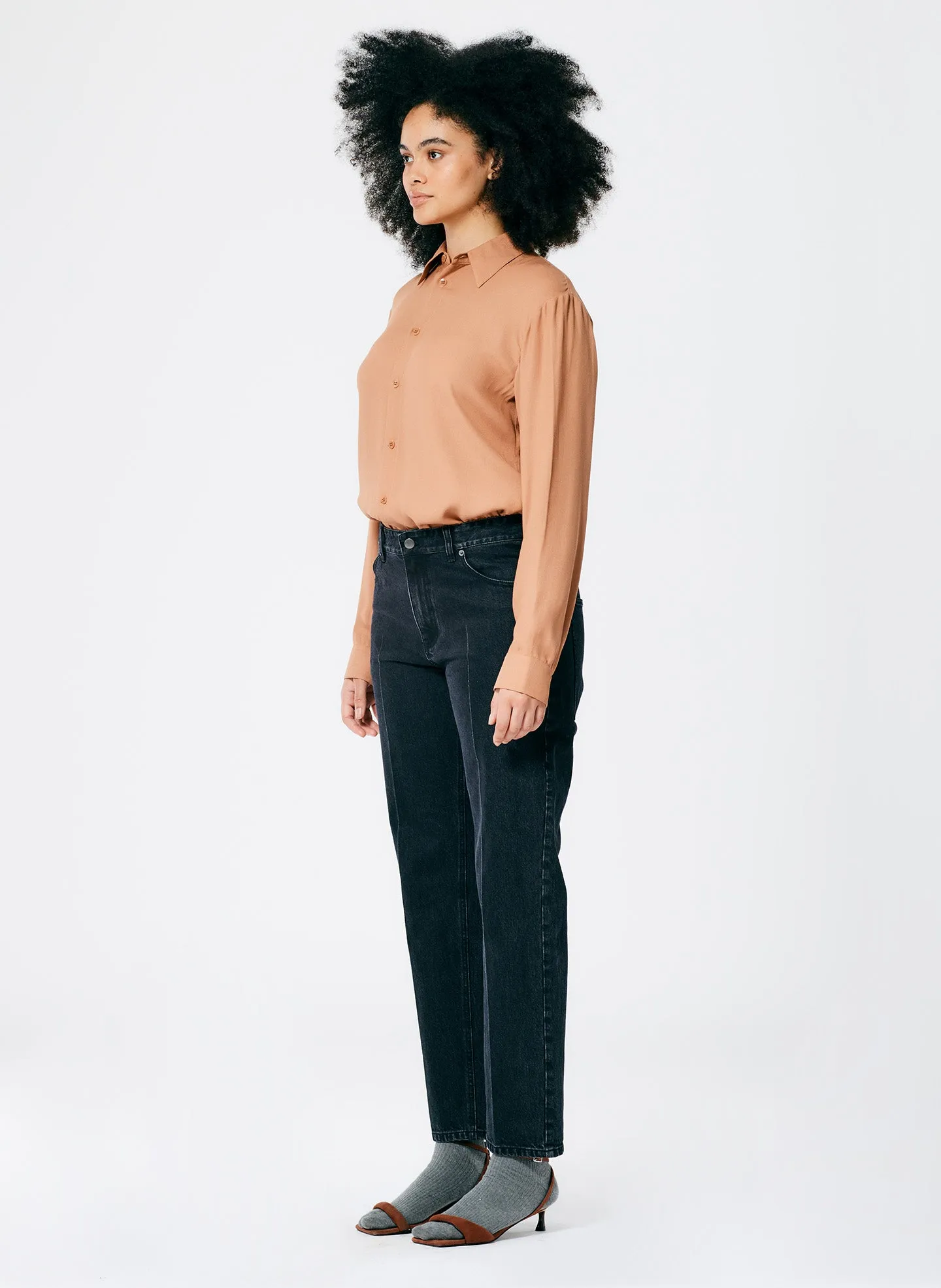 Black Denim Elfie Jean sold by Tibi product image thumbnail 4