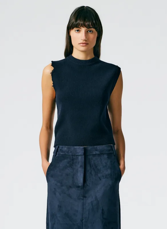 Anna Merino Wool Minime Distressed Vest made by Tibi