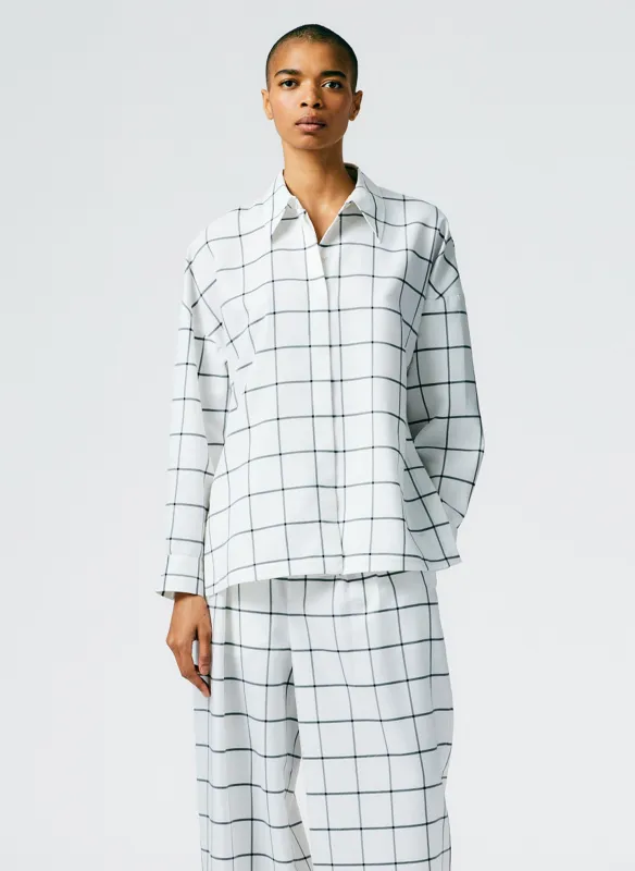 Windowpane Techy Twill Oversized Gabe Shirt made by Tibi