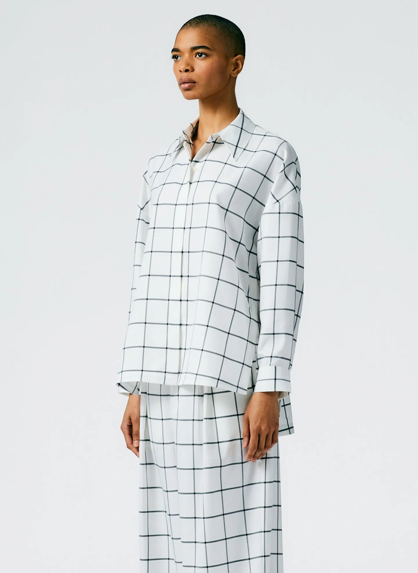 Windowpane Techy Twill Oversized Gabe Shirt sold by Tibi product image thumbnail 3