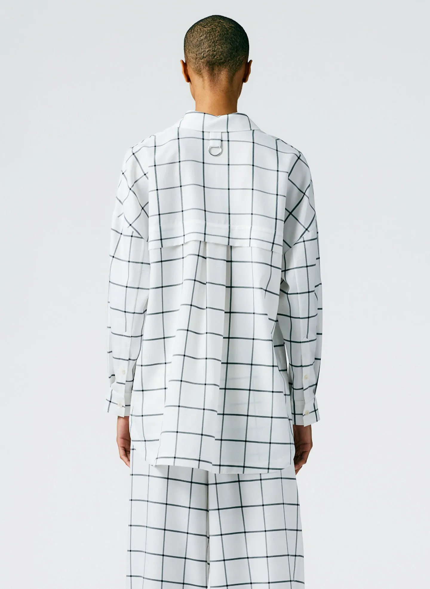 Windowpane Techy Twill Oversized Gabe Shirt sold by Tibi product image thumbnail 4