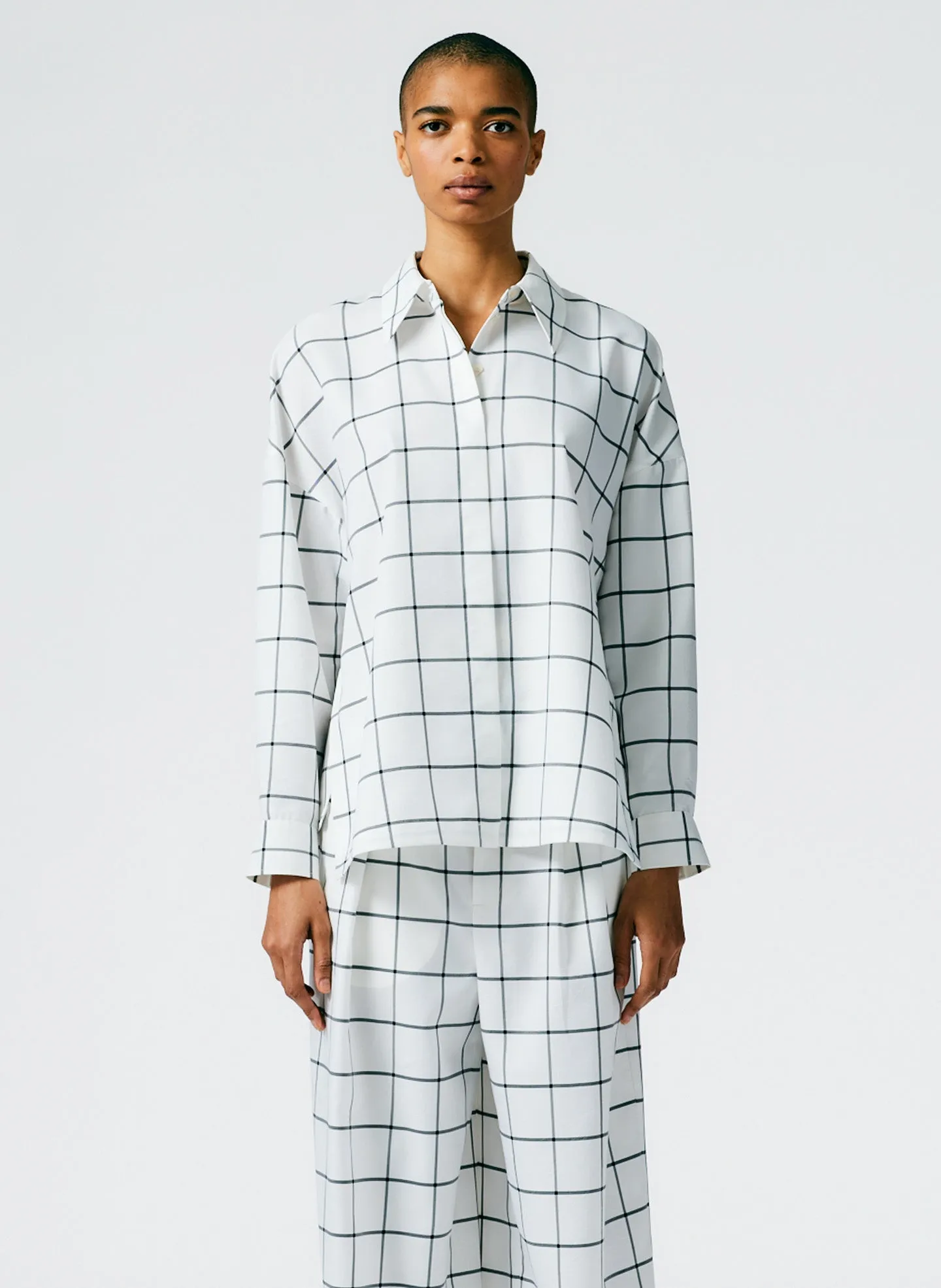 Windowpane Techy Twill Oversized Gabe Shirt sold by Tibi product image thumbnail 2