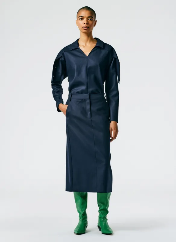 Superfine Wool Midi Trouser Skirt made by Tibi