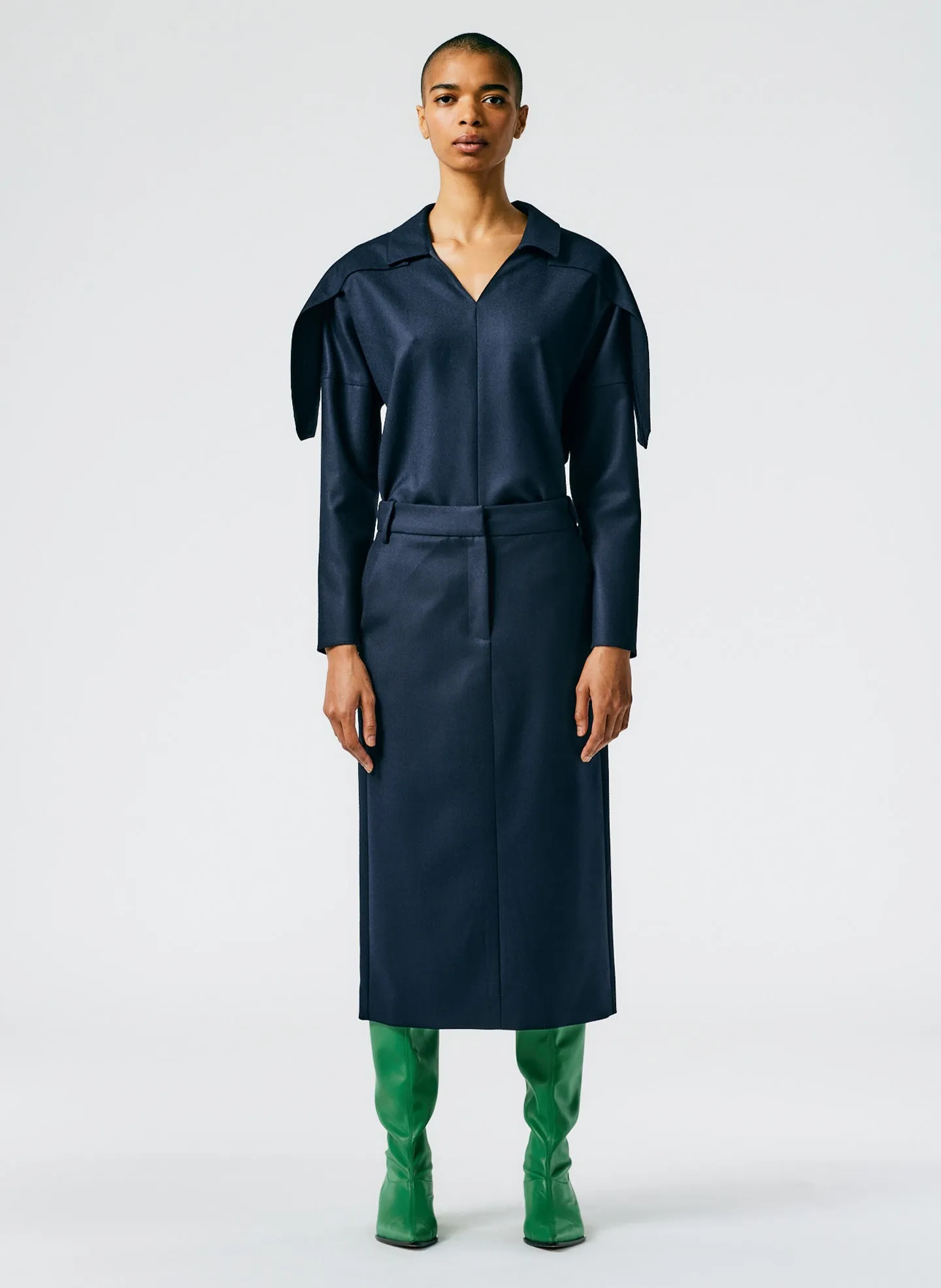 Superfine Wool Midi Trouser Skirt sold by Tibi product image thumbnail 3