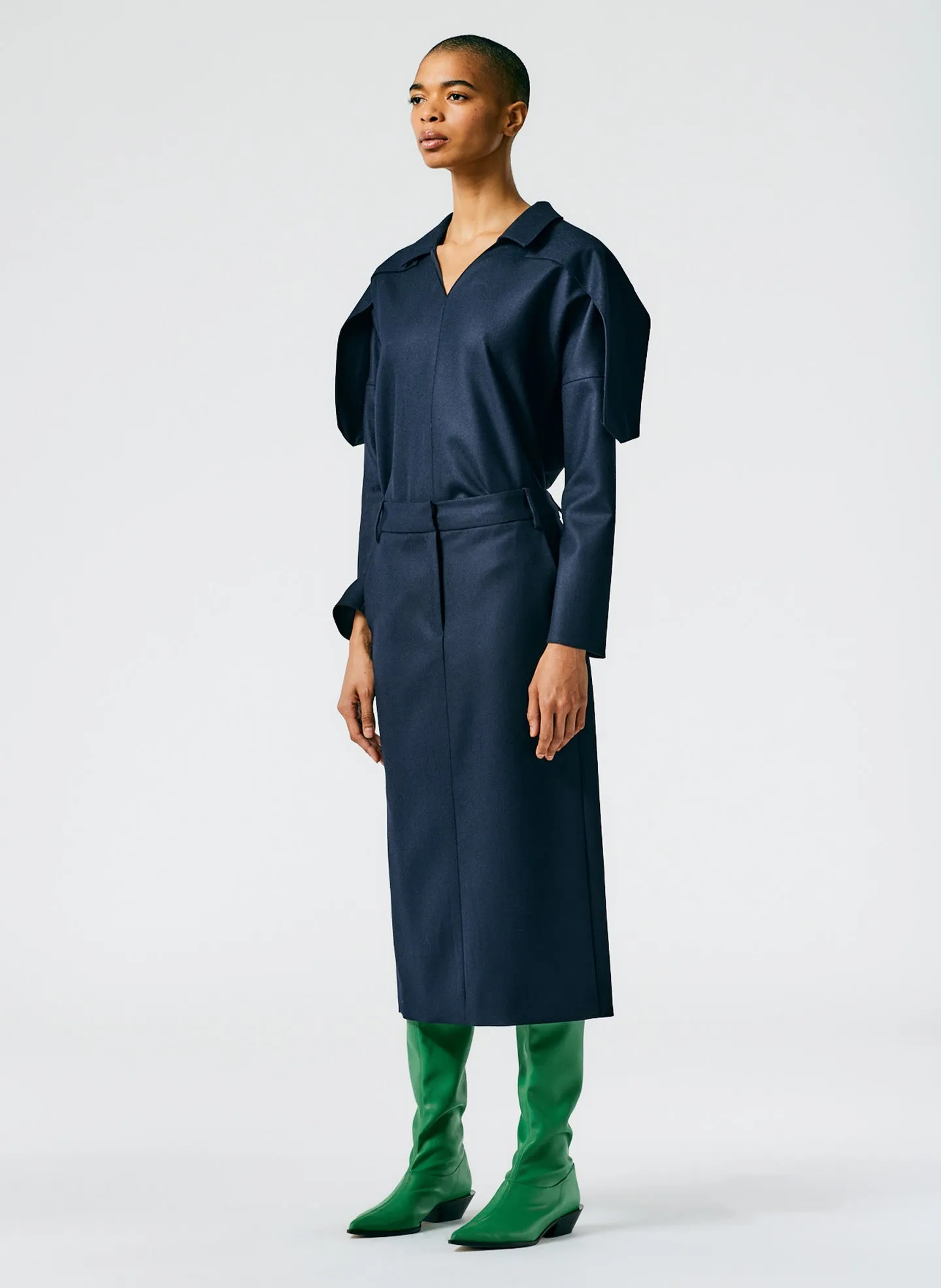 Superfine Wool Midi Trouser Skirt sold by Tibi product image thumbnail 4