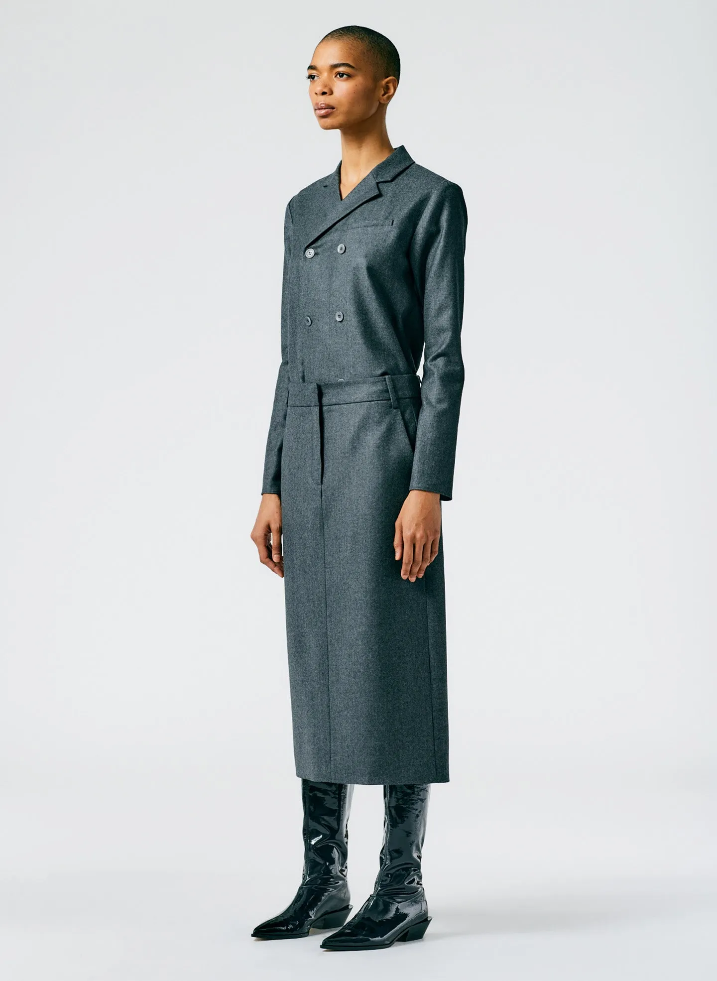 Superfine Wool Midi Trouser Skirt sold by Tibi product image thumbnail 4