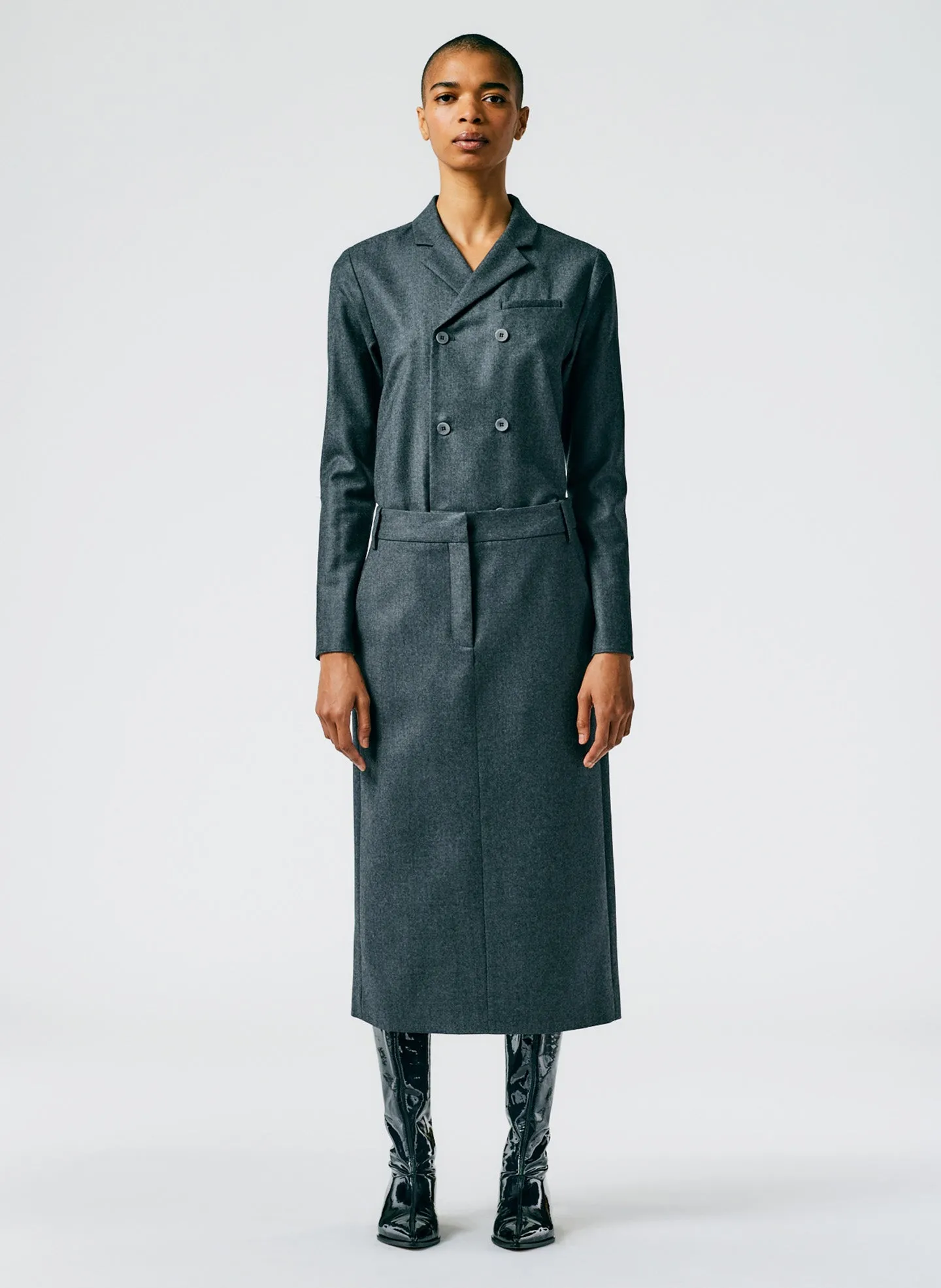 Superfine Wool Midi Trouser Skirt sold by Tibi product image thumbnail 3
