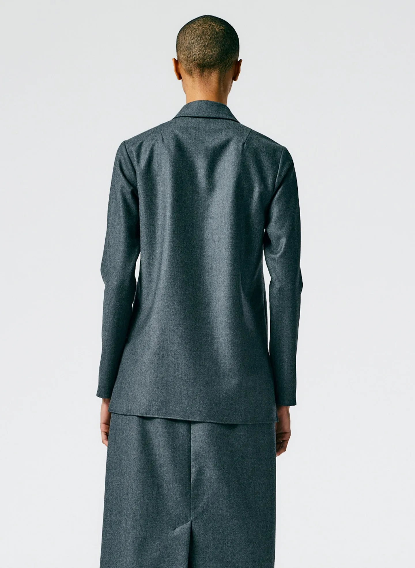 Superfine Wool Flannel Slim Shirt Jacket sold by Tibi product image thumbnail 5