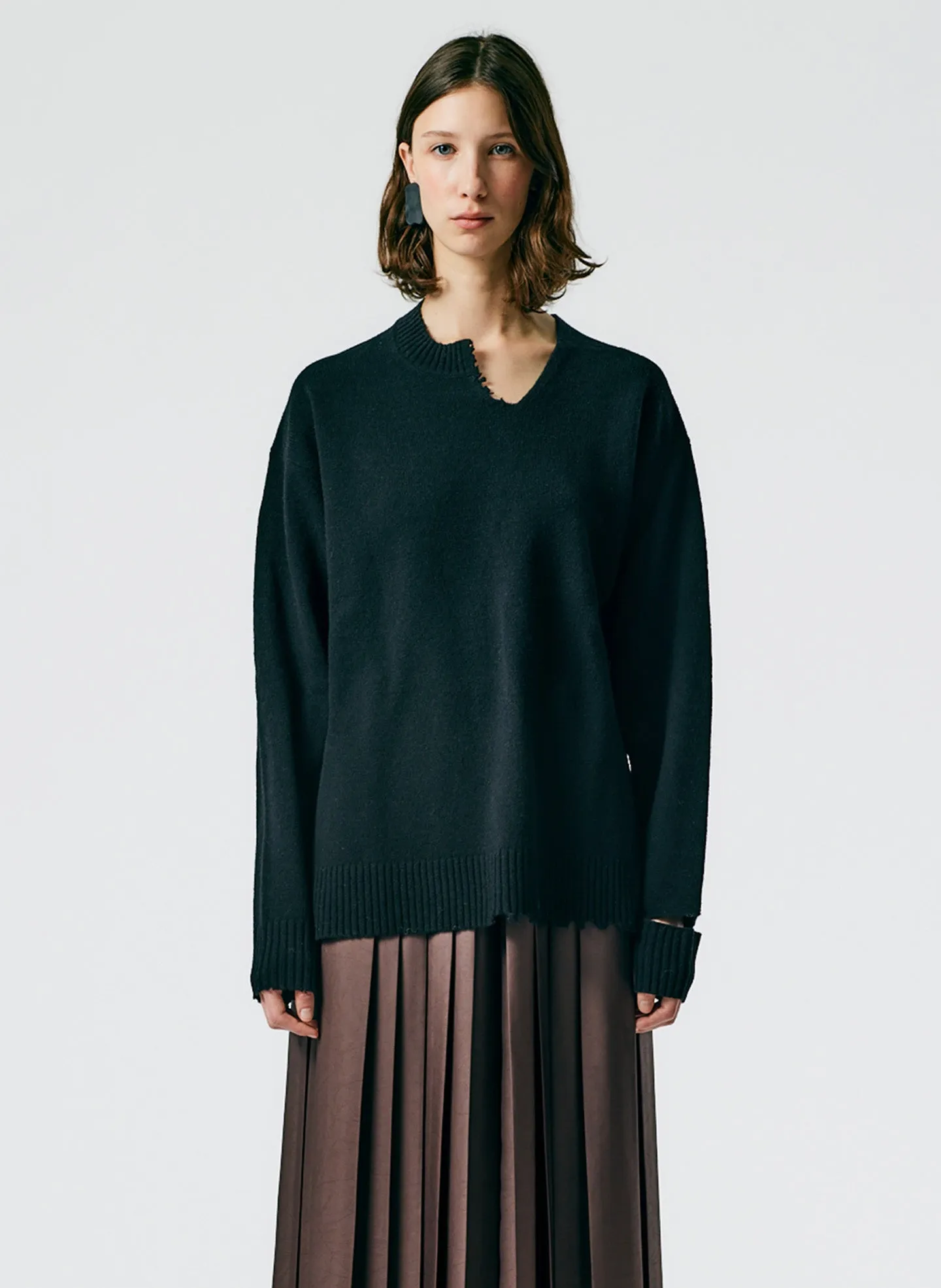 Soft Lambswool Cutout Neckband Pullover sold by Tibi product image thumbnail 2