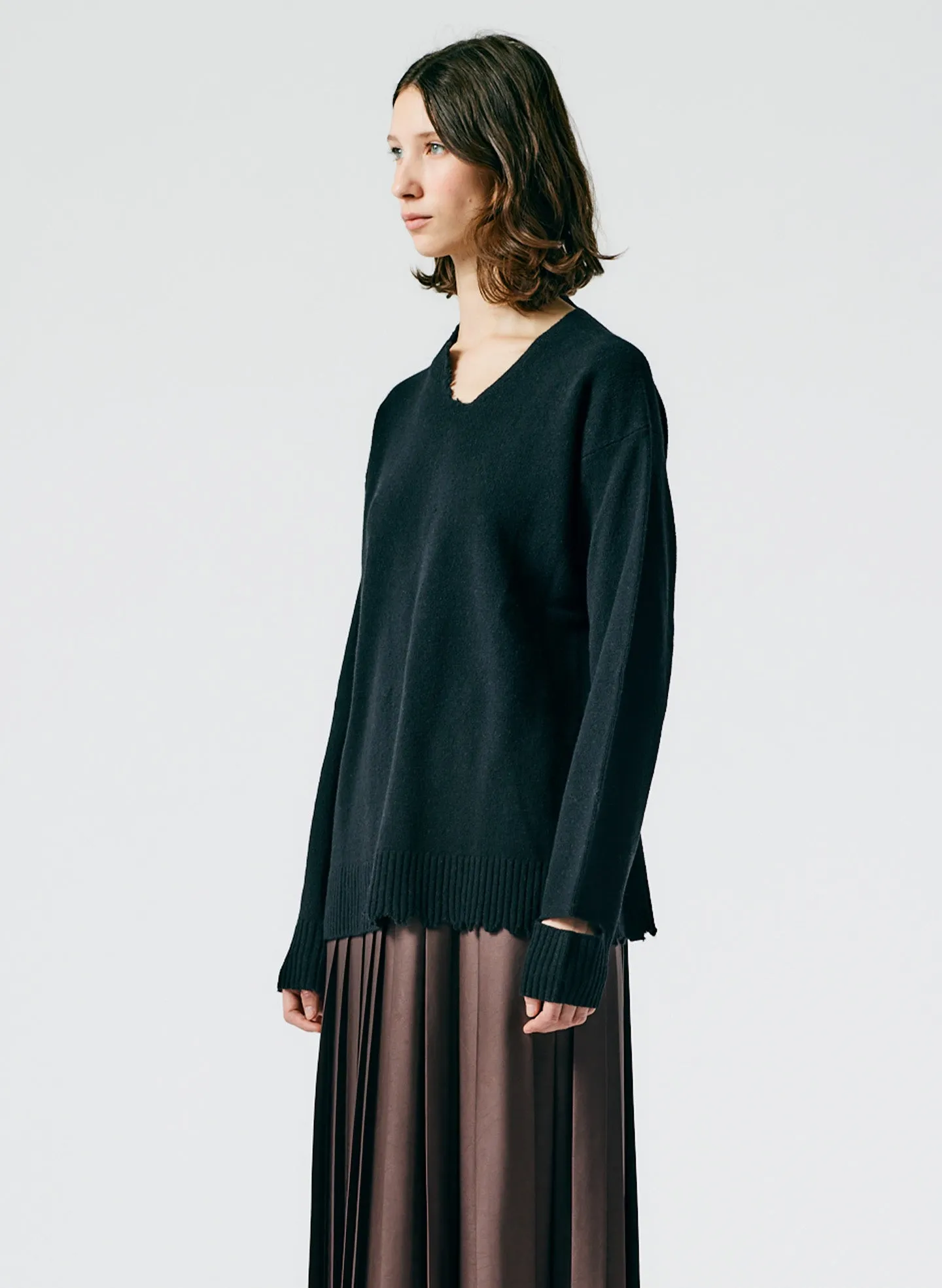 Soft Lambswool Cutout Neckband Pullover sold by Tibi product image thumbnail 3