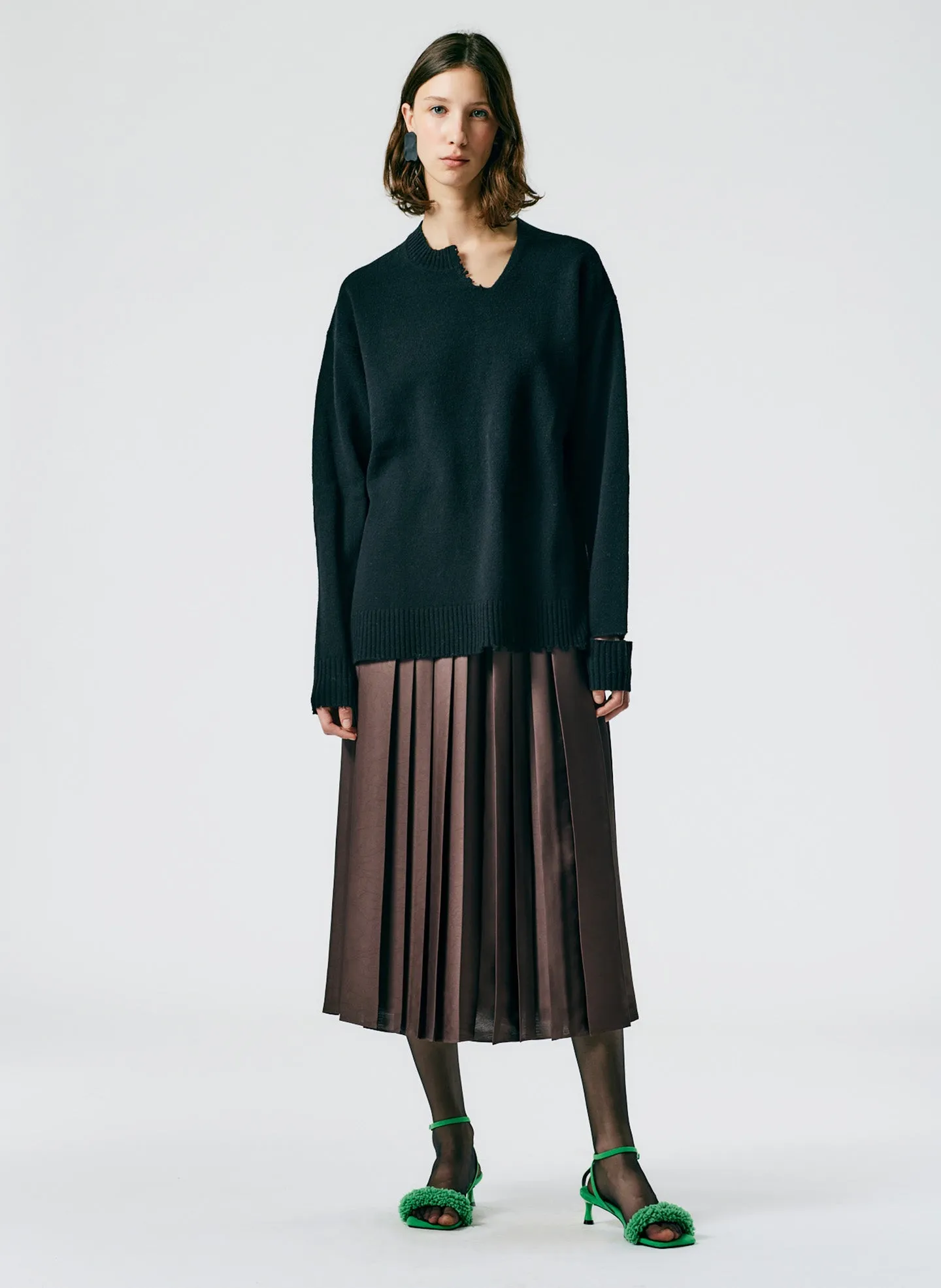 Soft Lambswool Cutout Neckband Pullover sold by Tibi product image thumbnail 5