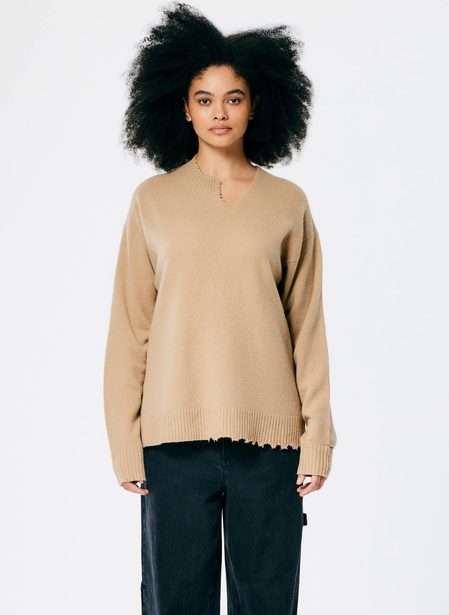 Soft Lambswool Cutout Neckband Pullover sold by Tibi product image thumbnail 3