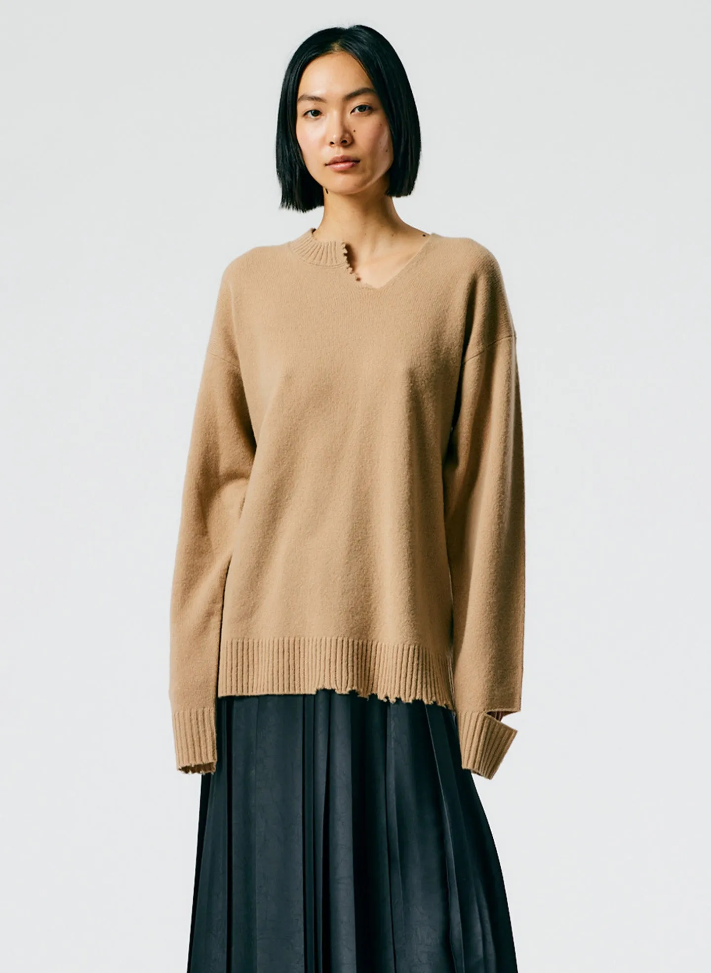 Soft Lambswool Cutout Neckband Pullover sold by Tibi product image thumbnail 2