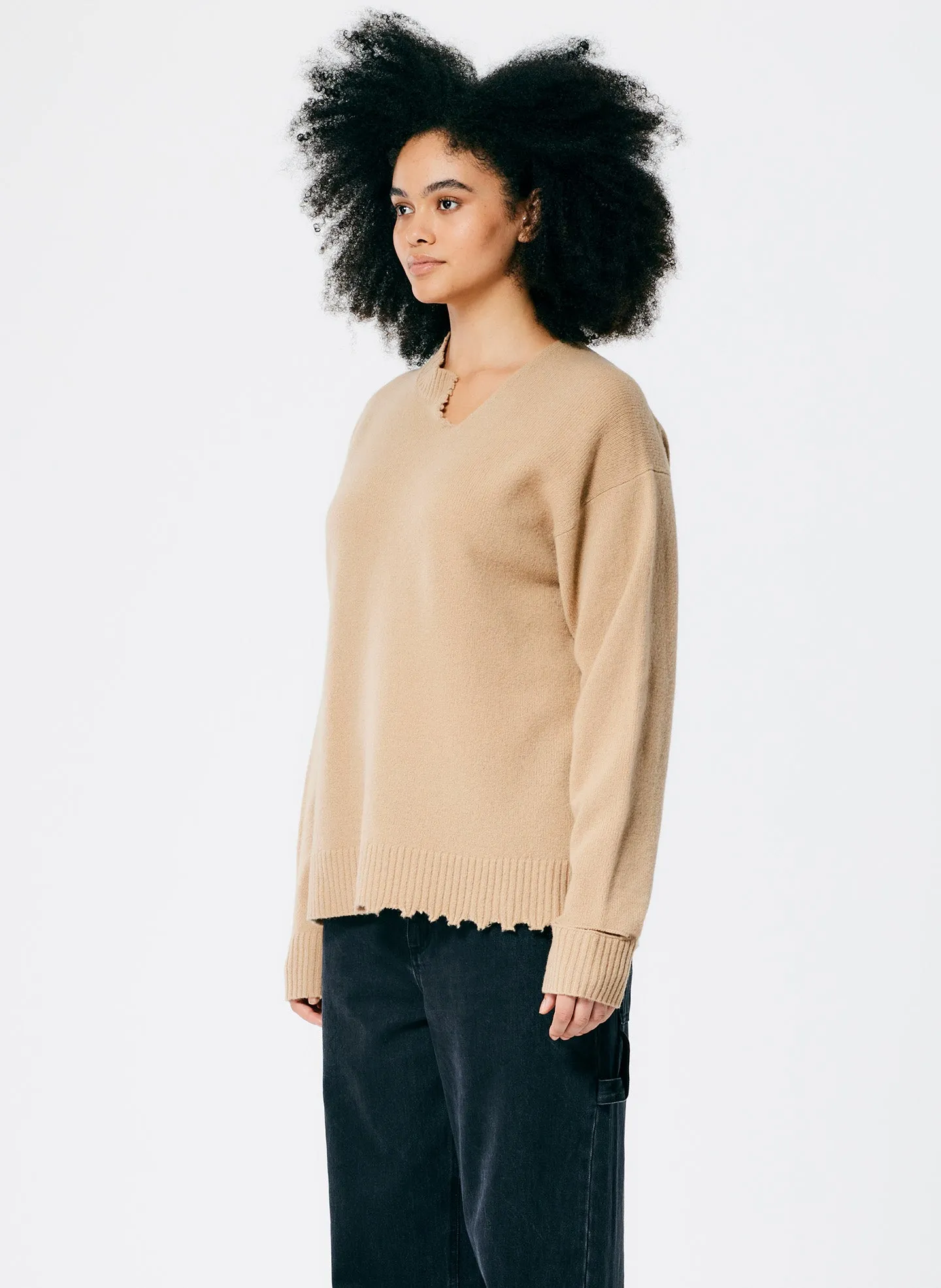 Soft Lambswool Cutout Neckband Pullover sold by Tibi product image thumbnail 4