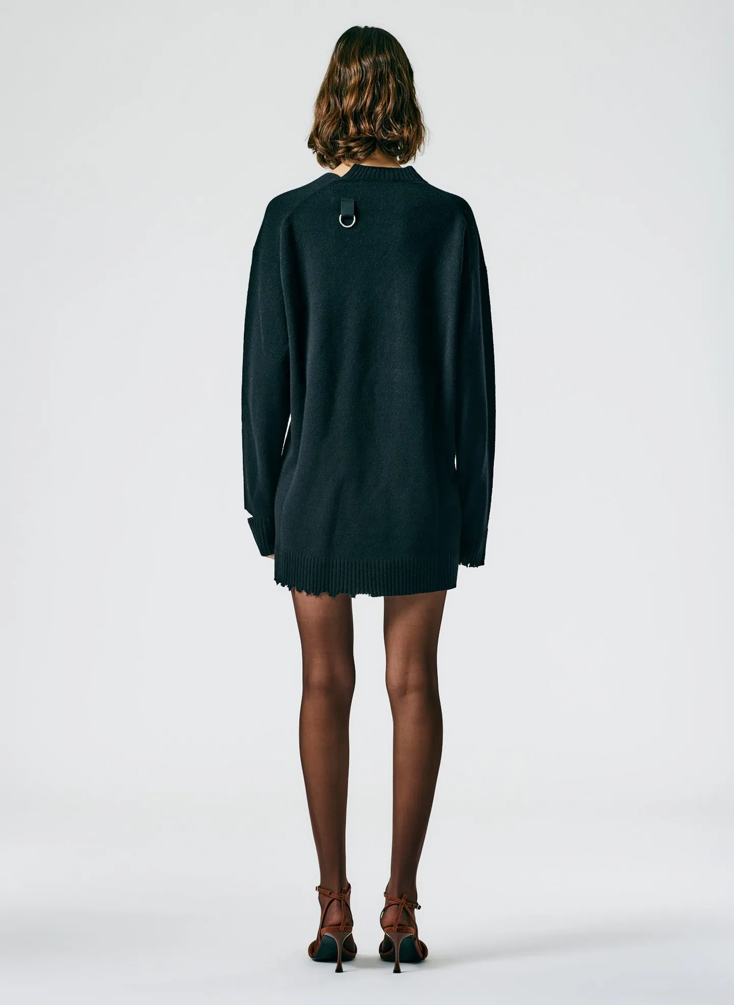 Soft Lambswool Cutout Neckband Mini Dress sold by Tibi product image thumbnail 4